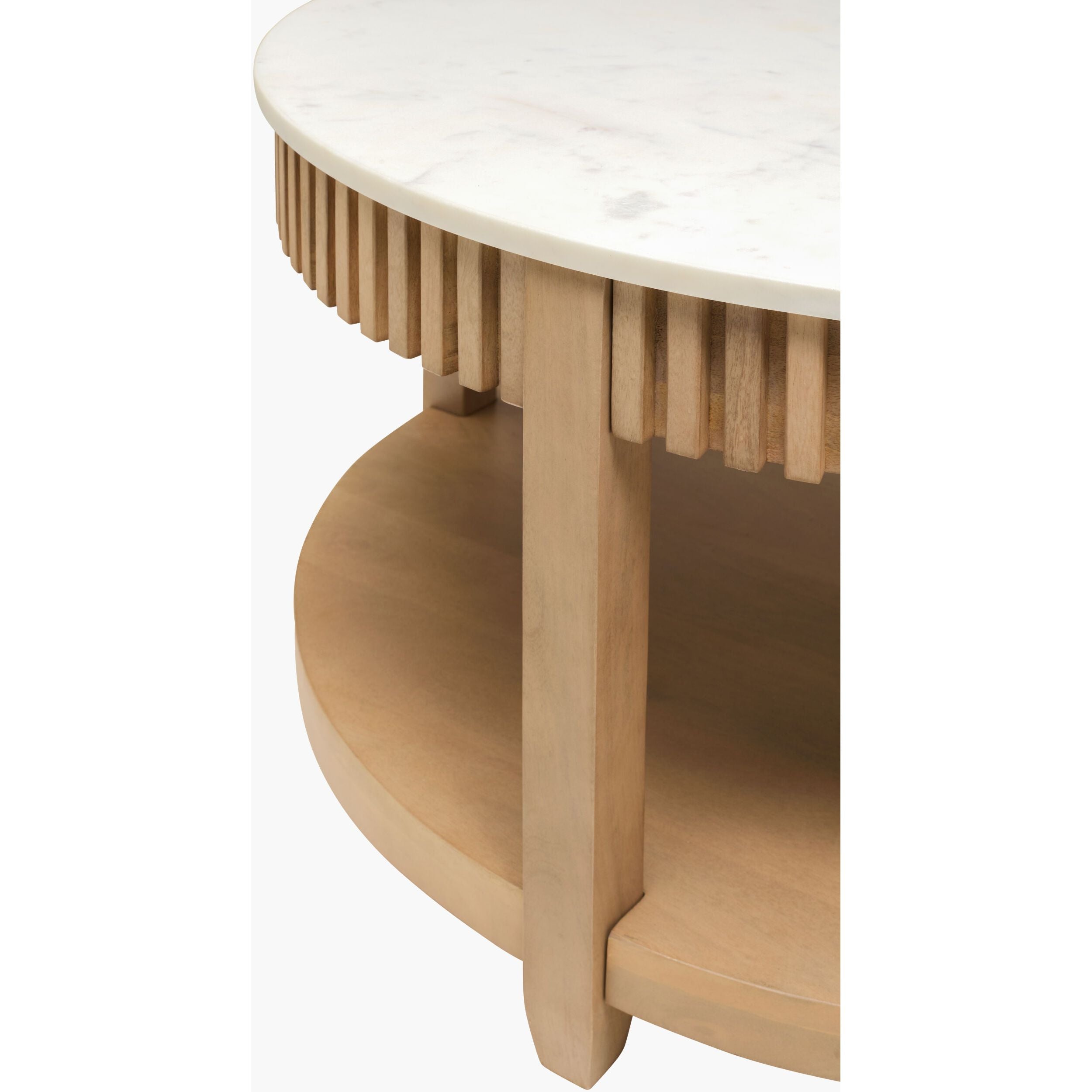 Becki Owens x LIVABLISS Rosemary Coffee Table in Mango Wood with White Marble Top - Image 3