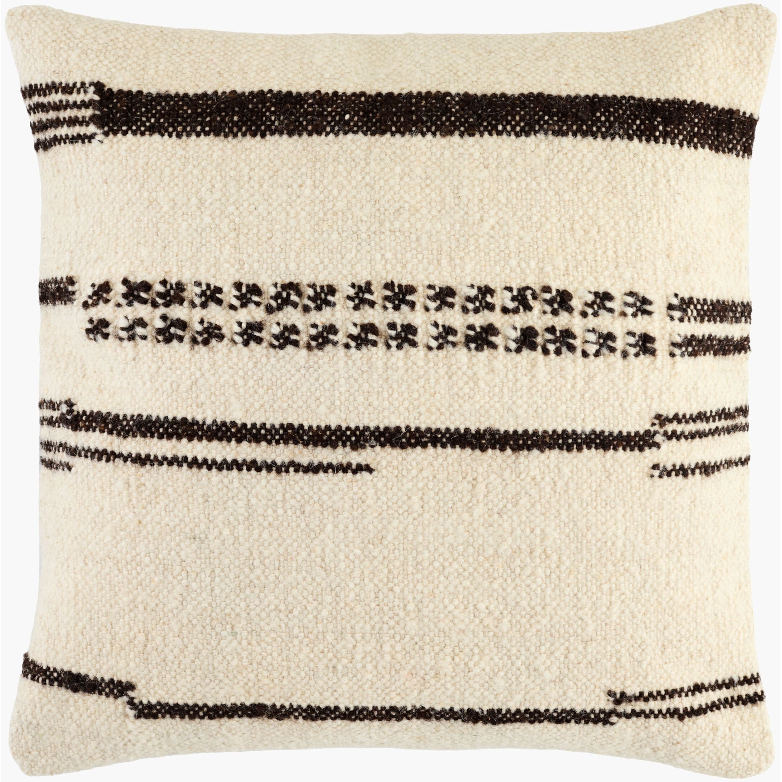 Becki Owens x LIVABLISS Solea Pillow in Cream with Brown Rustic Stripes - Image 2