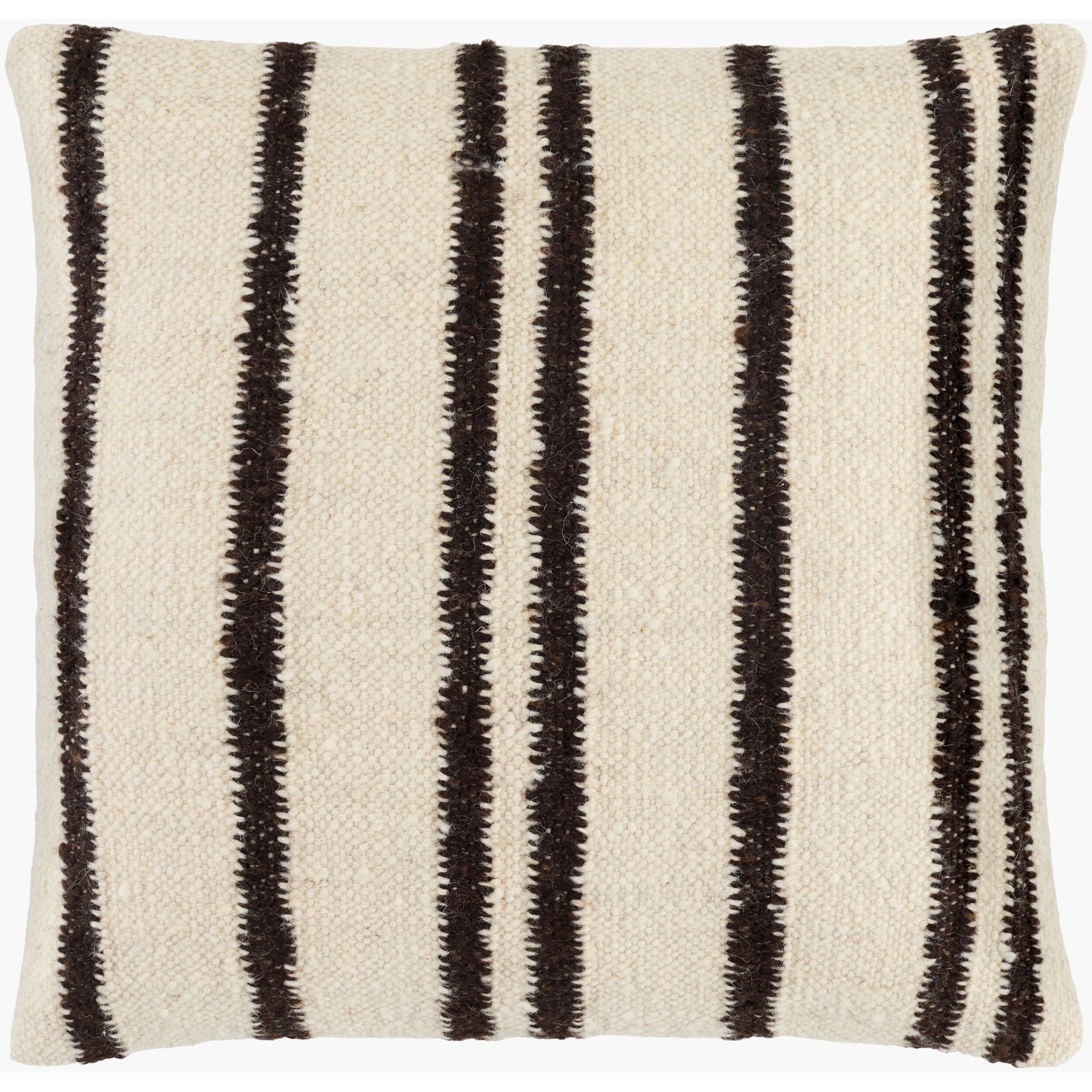 Becki Owens x LIVABLISS Cream Solea Pillow with Chocolate Stripes - Image 2