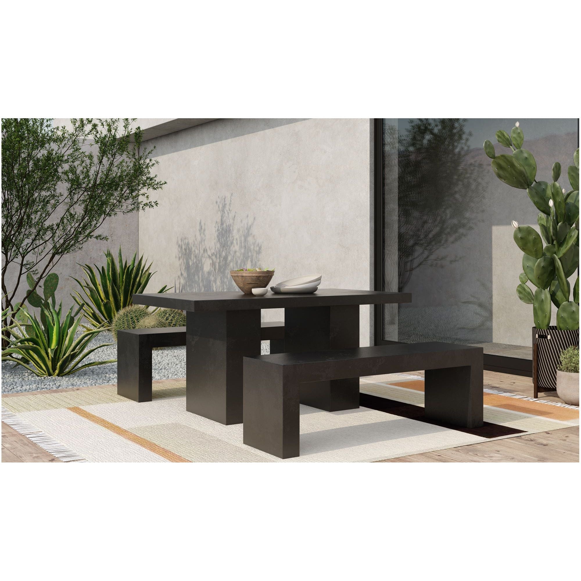 Moe's Home Lazarus Outdoor Bench Black - Image 2