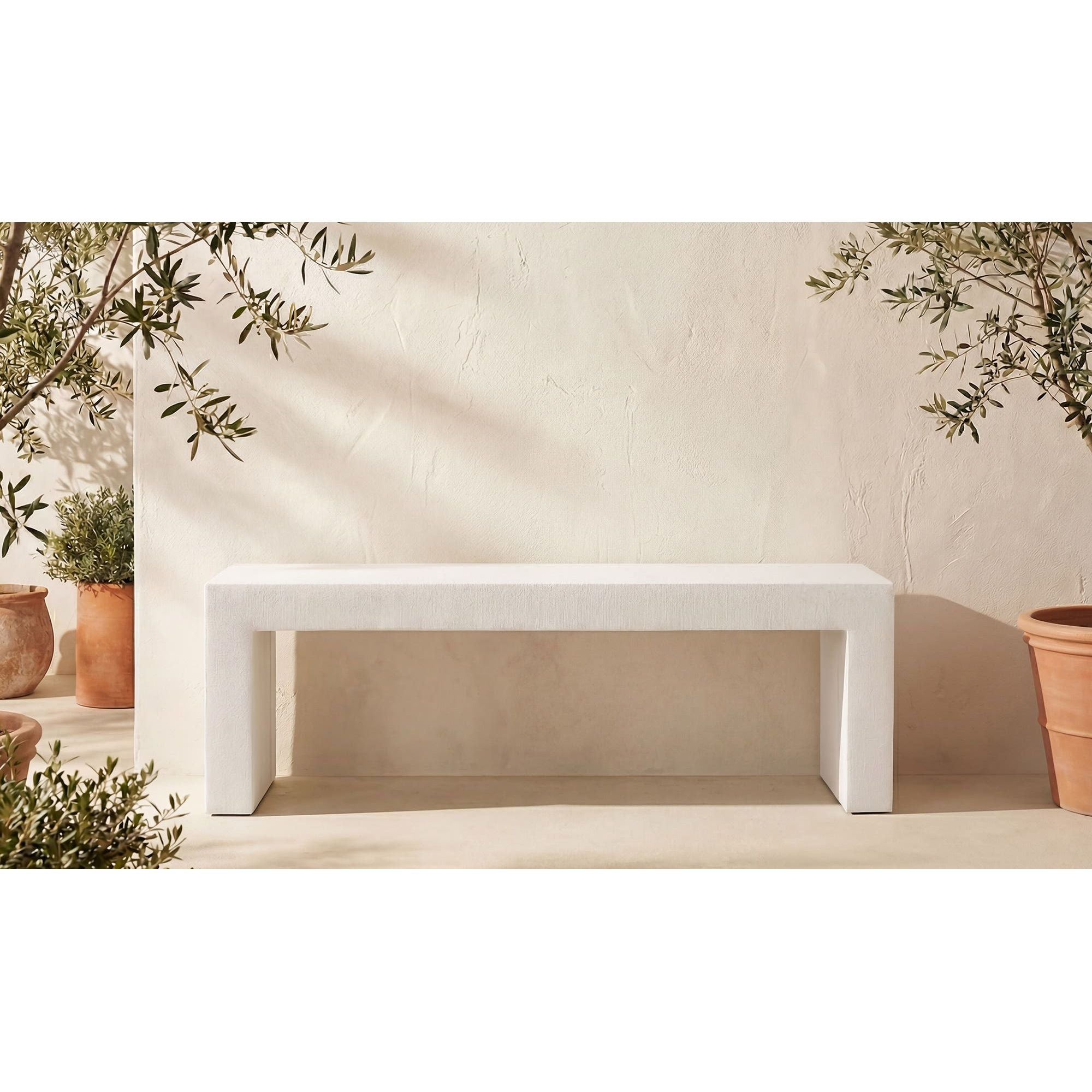 Moe's Home Lazarus Outdoor Bench White - Image 2