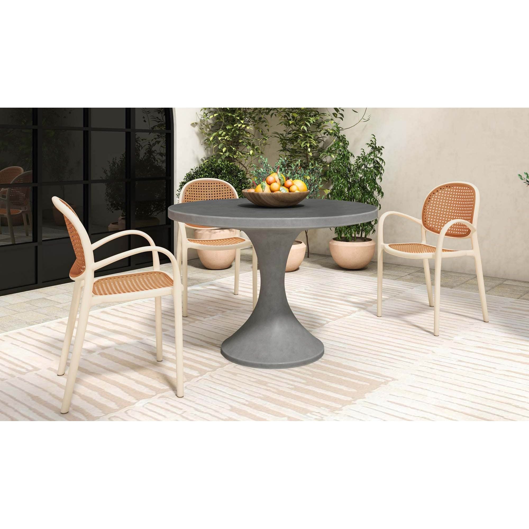 Moe's Home Isadora Outdoor Dining Table Grey - Image 3