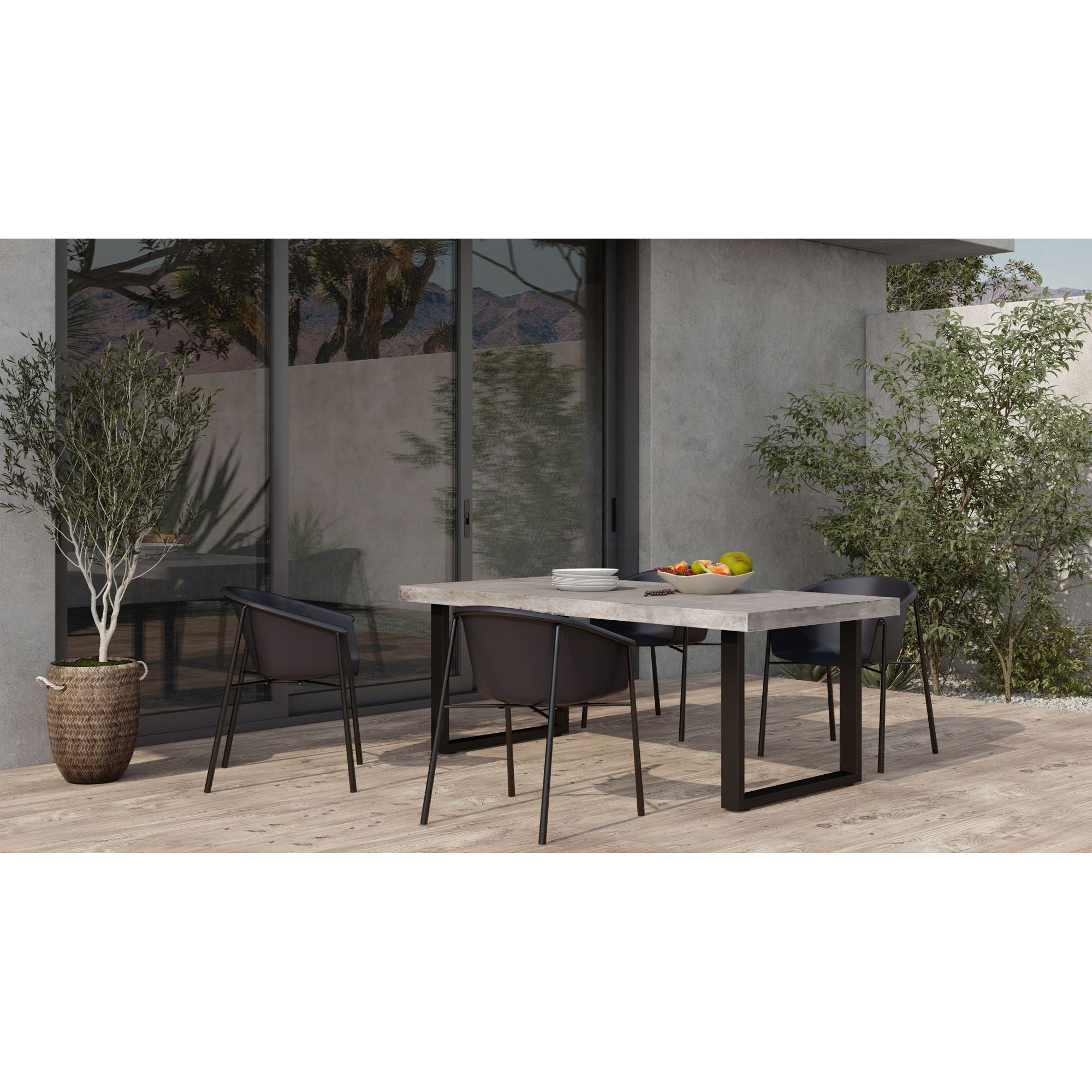 Moe's Home Jedrik Outdoor Dining Table Large Grey - Image 3
