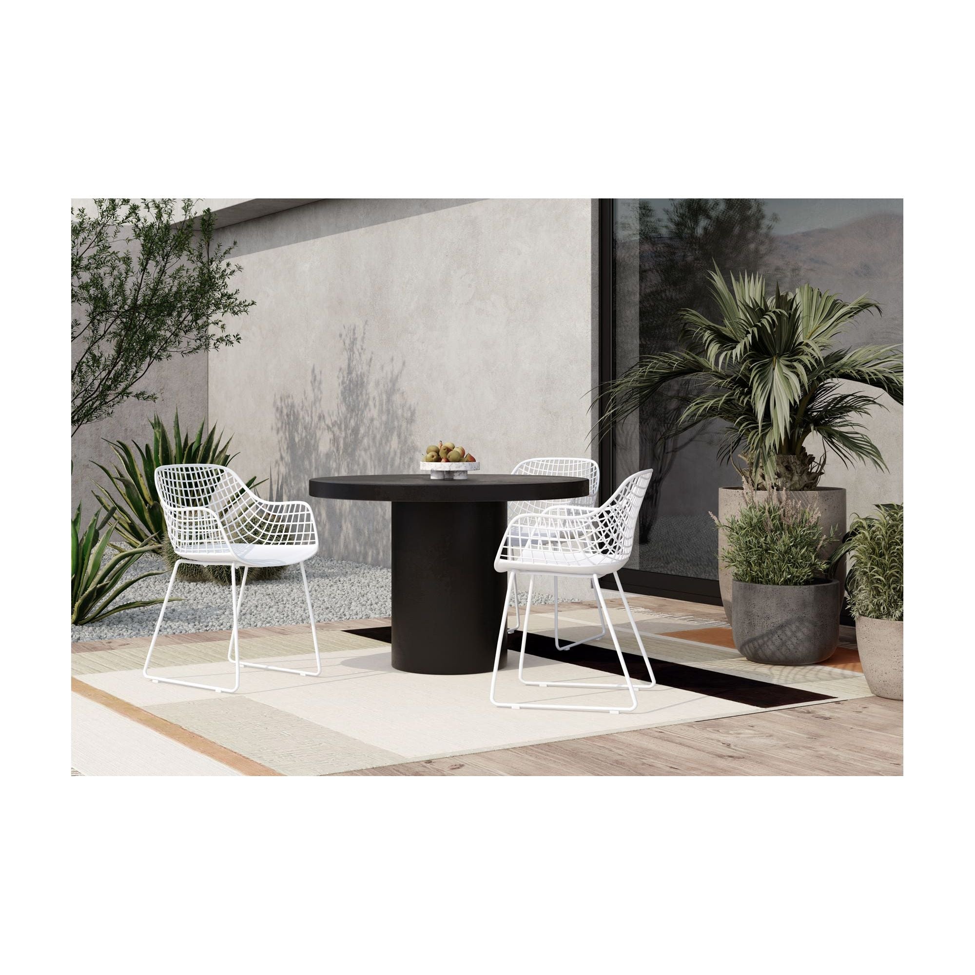 Moe's Home Cassius Round Outdoor Dining Table Black - Image 2