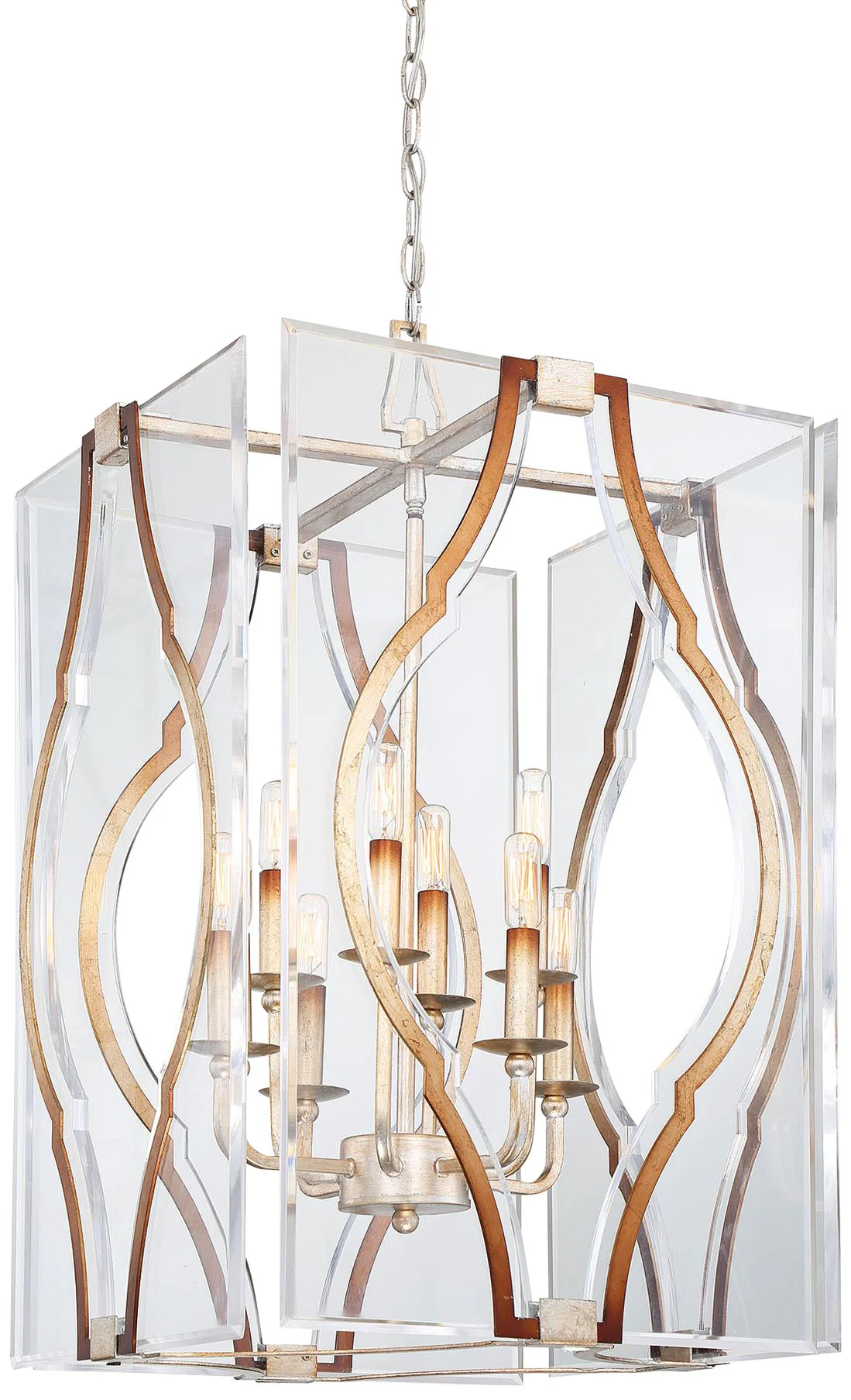 Brenton Cove 18"W Gold Mist Gold Leaf 8-Light Foyer Pendant - Image 2