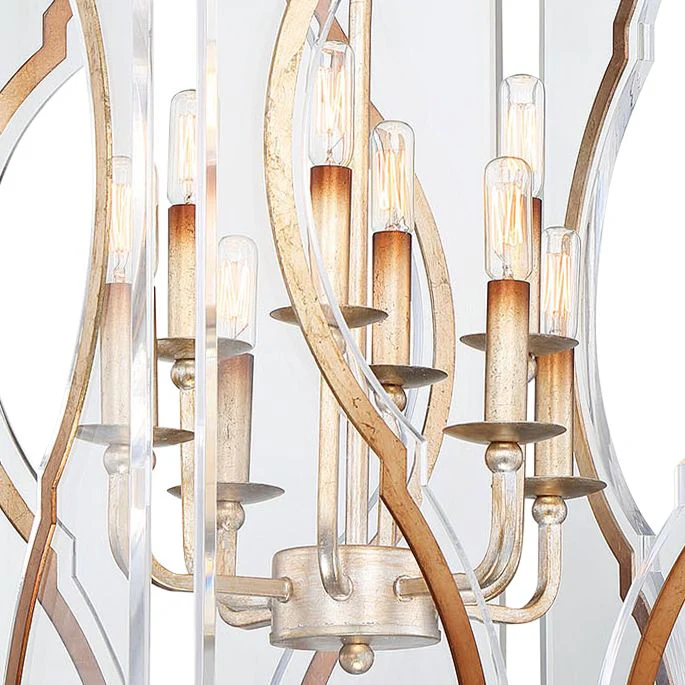 Brenton Cove 18"W Gold Mist Gold Leaf 8-Light Foyer Pendant - Image 3