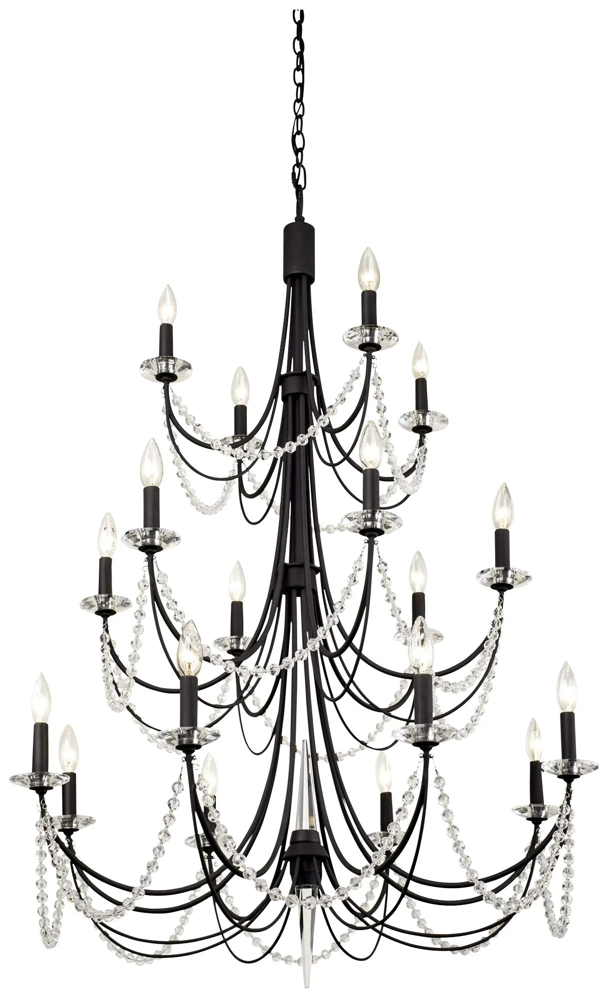 Brentwood 42.5" High Black Chandelier - Image 1