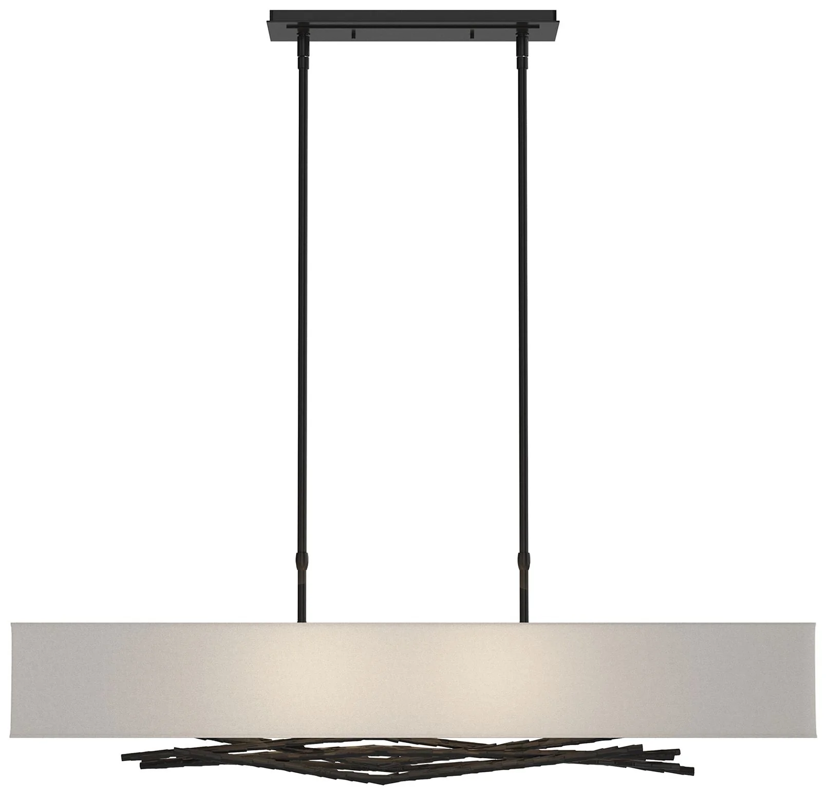 Brindille 42" Black Long Pendant Natural Anna Shade - Image 1