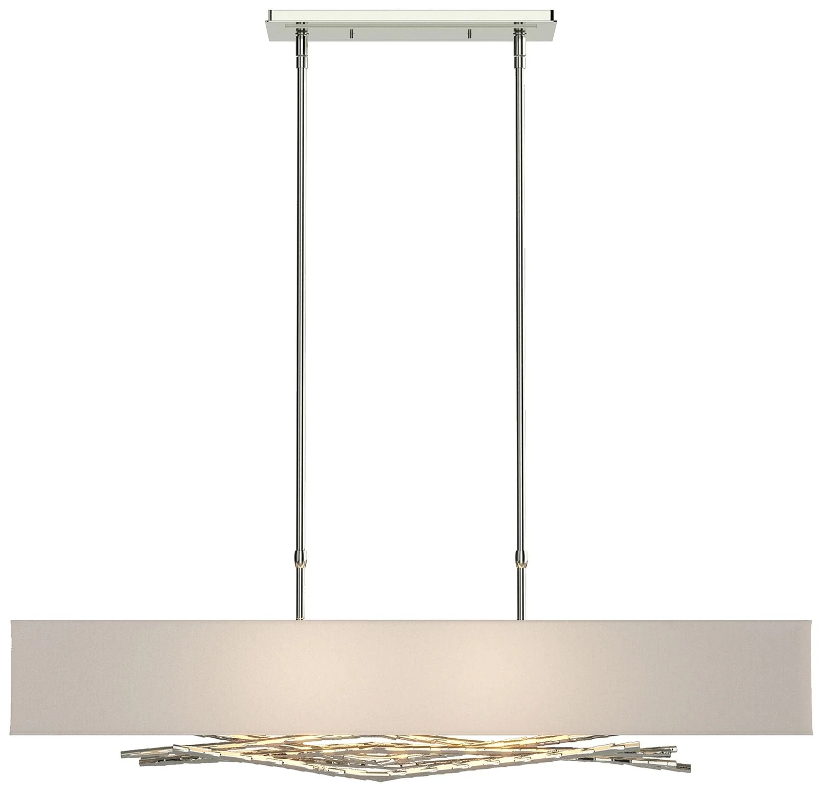 Brindille 42" Sterling Long Pendant Flax Shade - Image 1