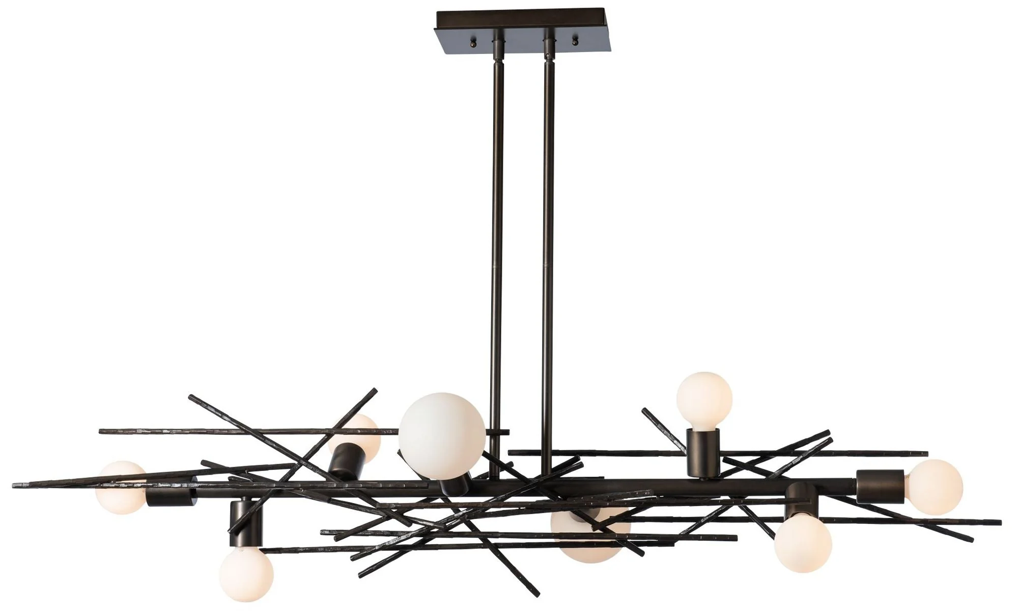 Brindille 54.8" Wide 8-Light Dark Smoke Linear Pendant - Image 1