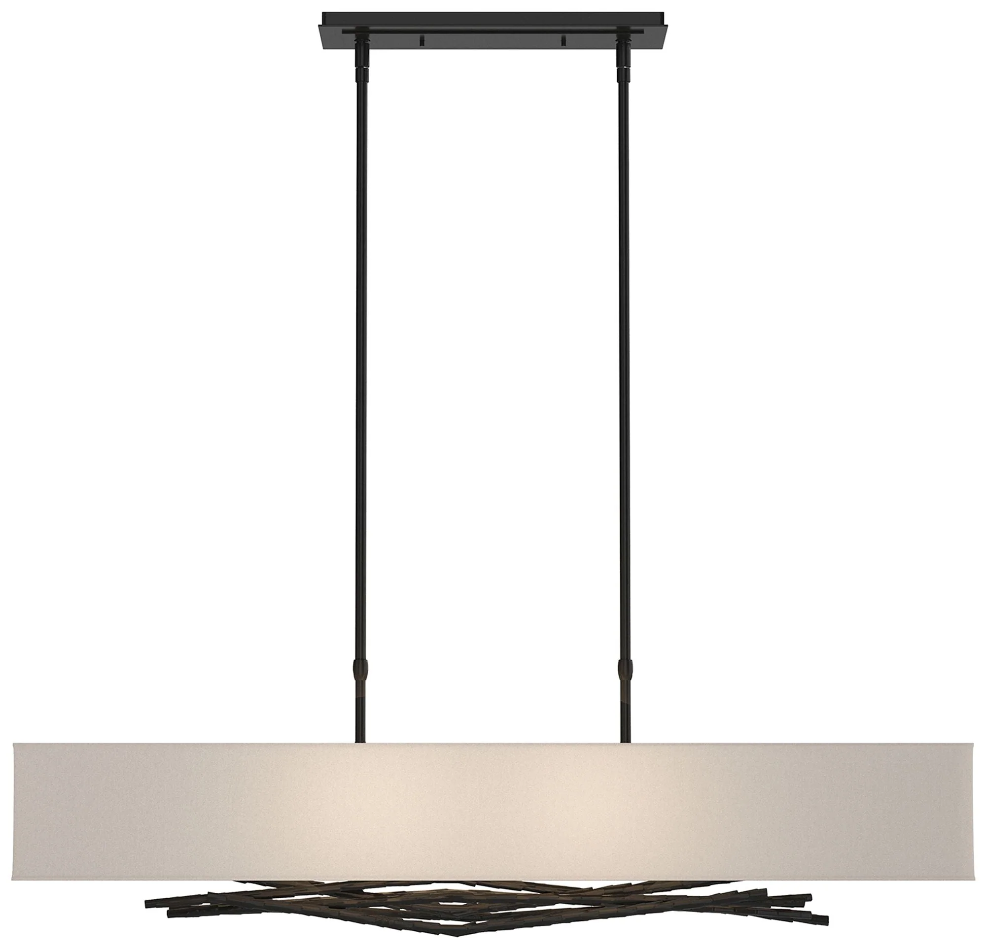 Brindille Pendant - Black Finish - Flax Shade - Standard Height - Image 1