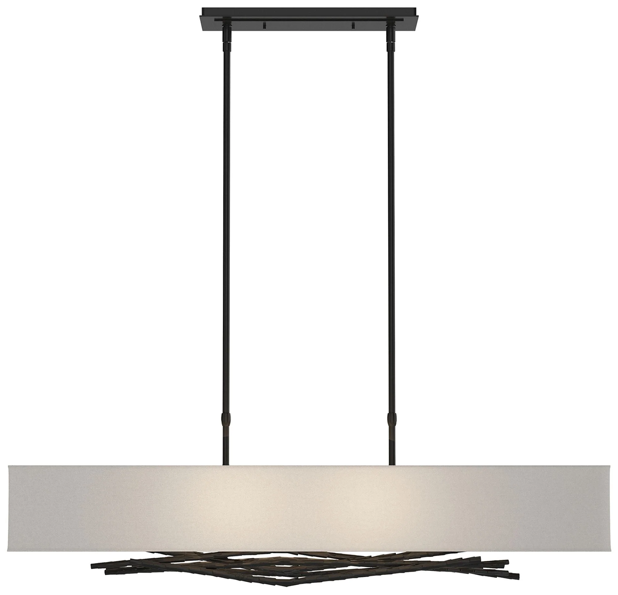 Brindille Pendant - Black Finish - Natural Anna Shade - Standard Height - Image 1