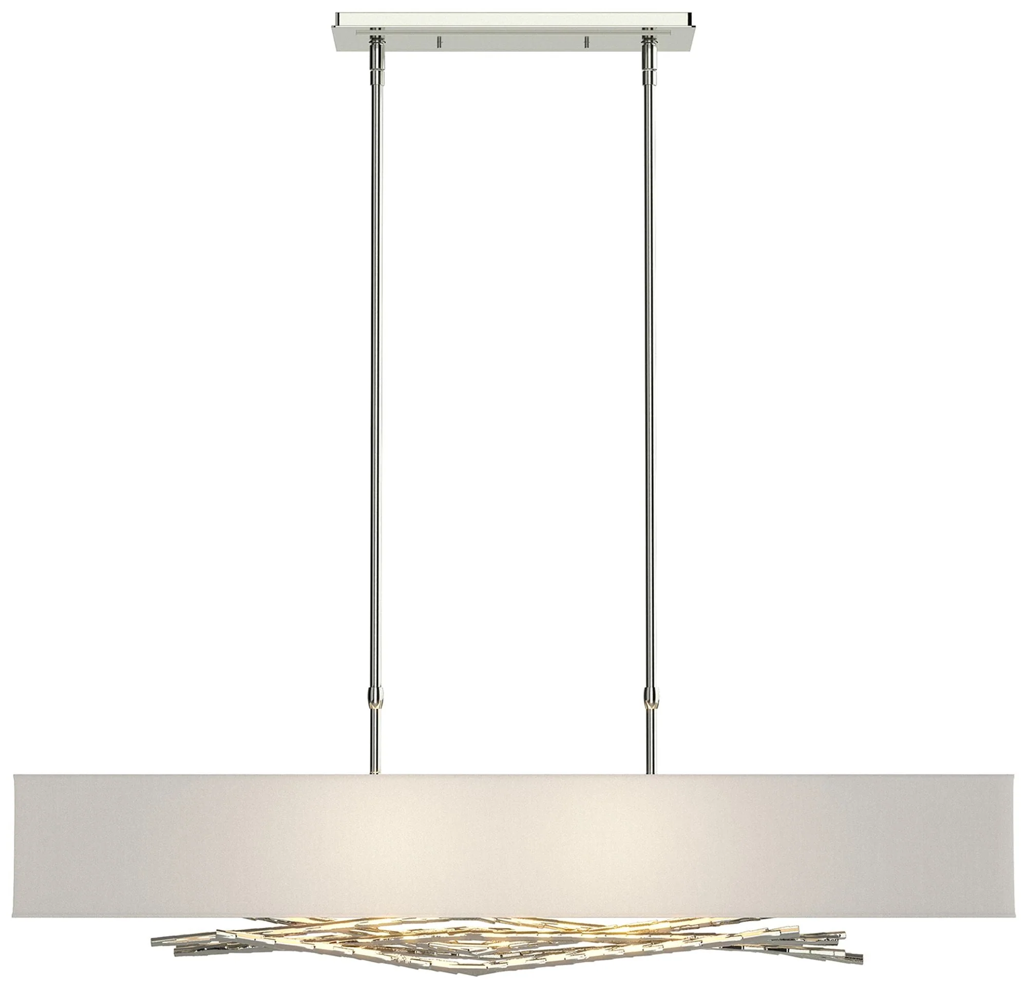 Brindille Pendant - Sterling Finish - Natural Anna Shade - Standard Height - Image 1