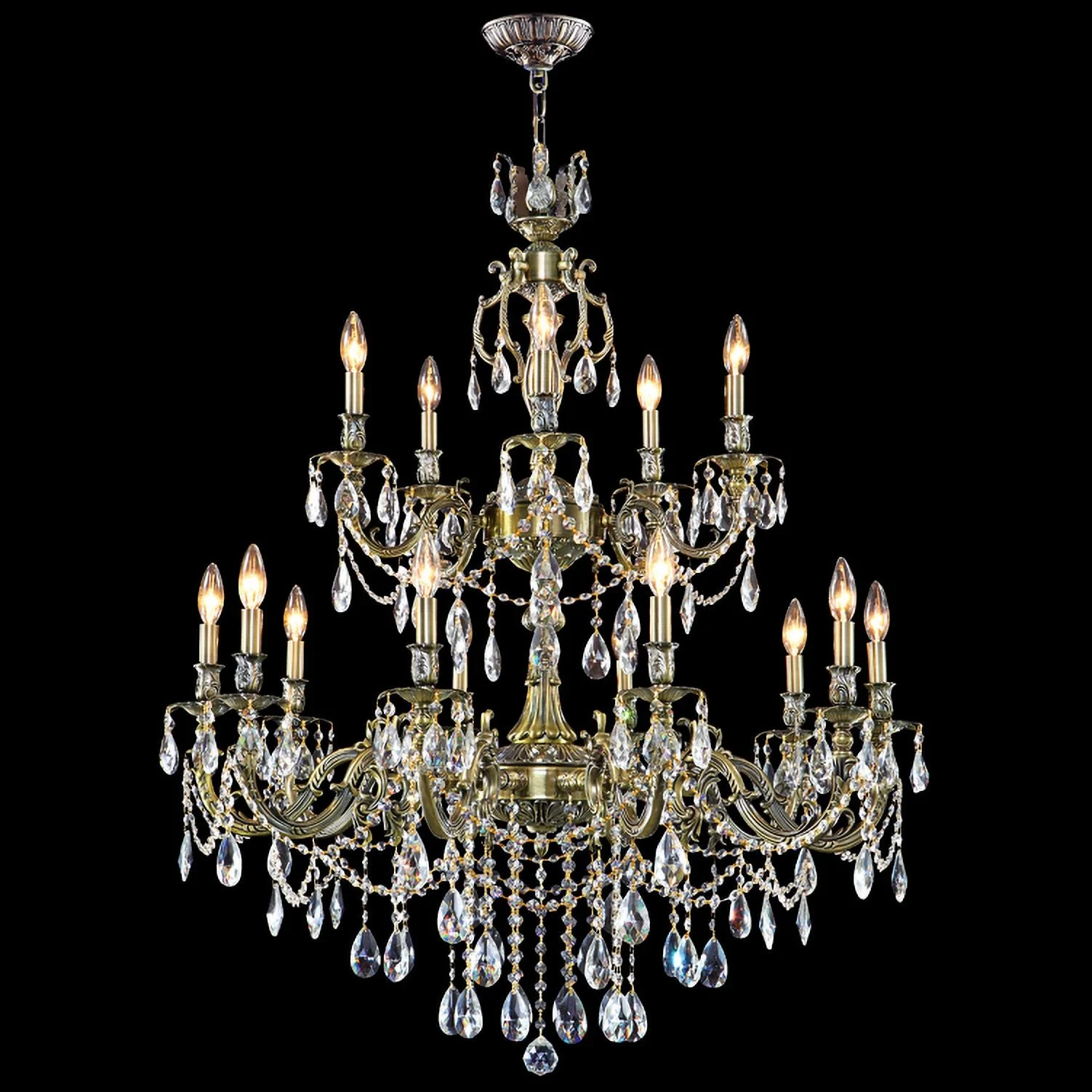 Brindisi 36" Wide Monaco Bronze 15-Light Chandelier - Image 1