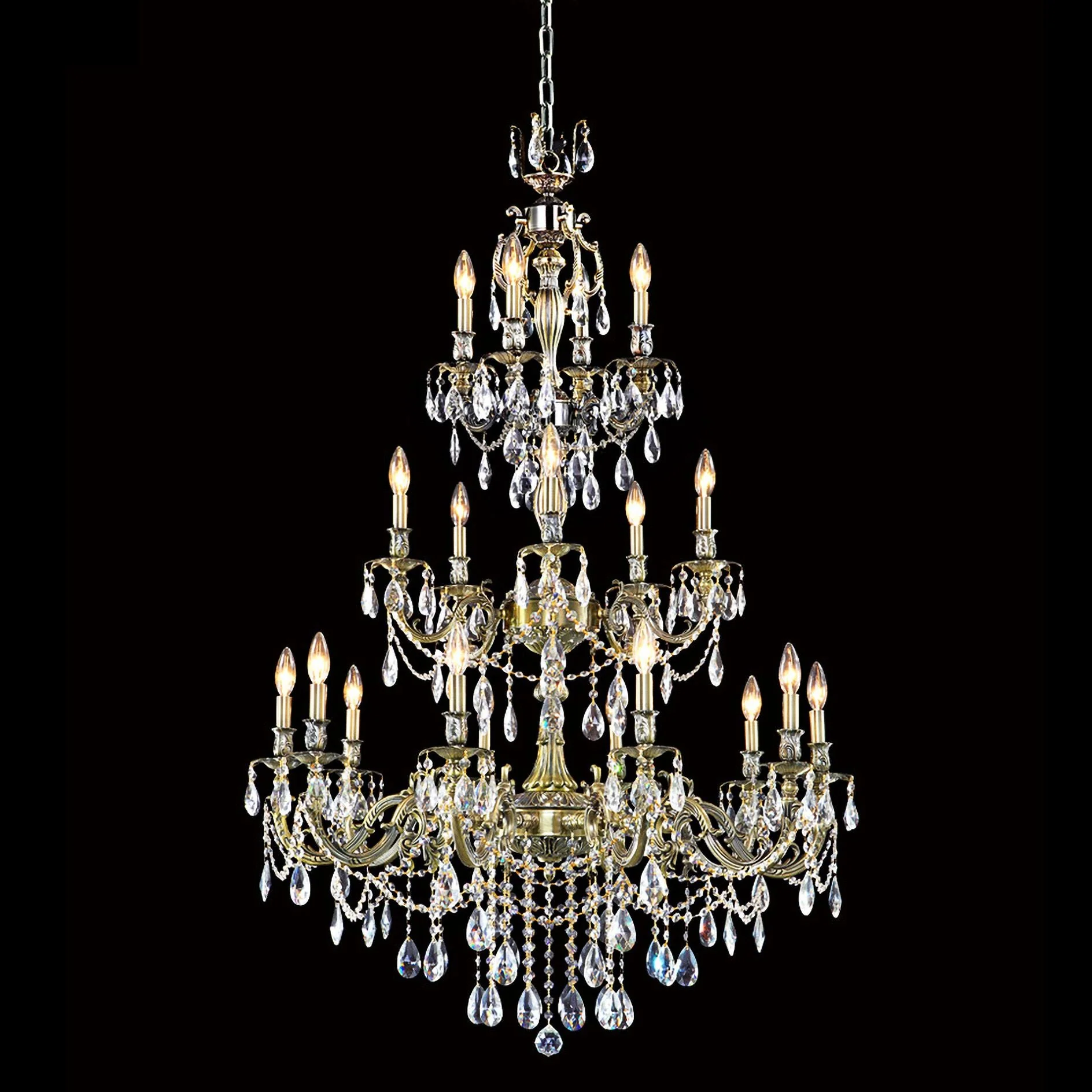 Brindisi 36" Wide Monaco Bronze 20-Light Crystal Chandelier - Image 1