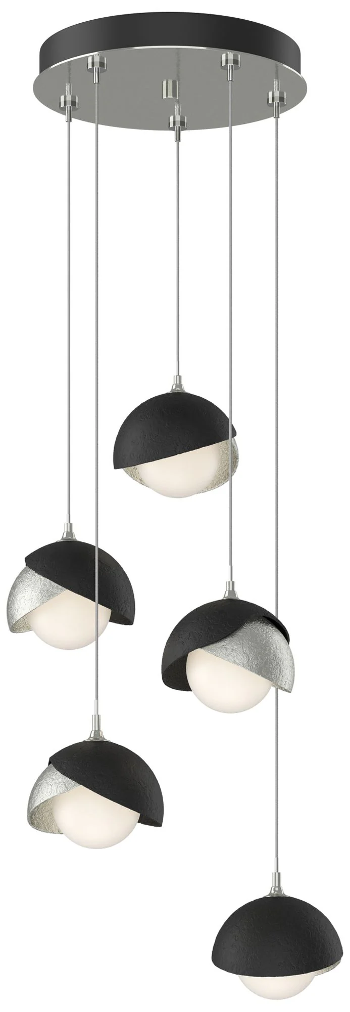 Brooklyn 16"W 5-Light Black Accented Sterling Standard Double Shade Pe - Image 1