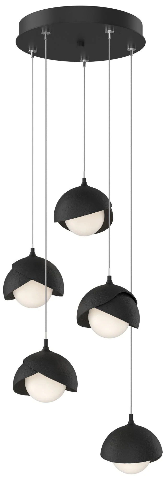 Brooklyn 16"W 5-Light Black Standard Double Shade Pendant - Image 1