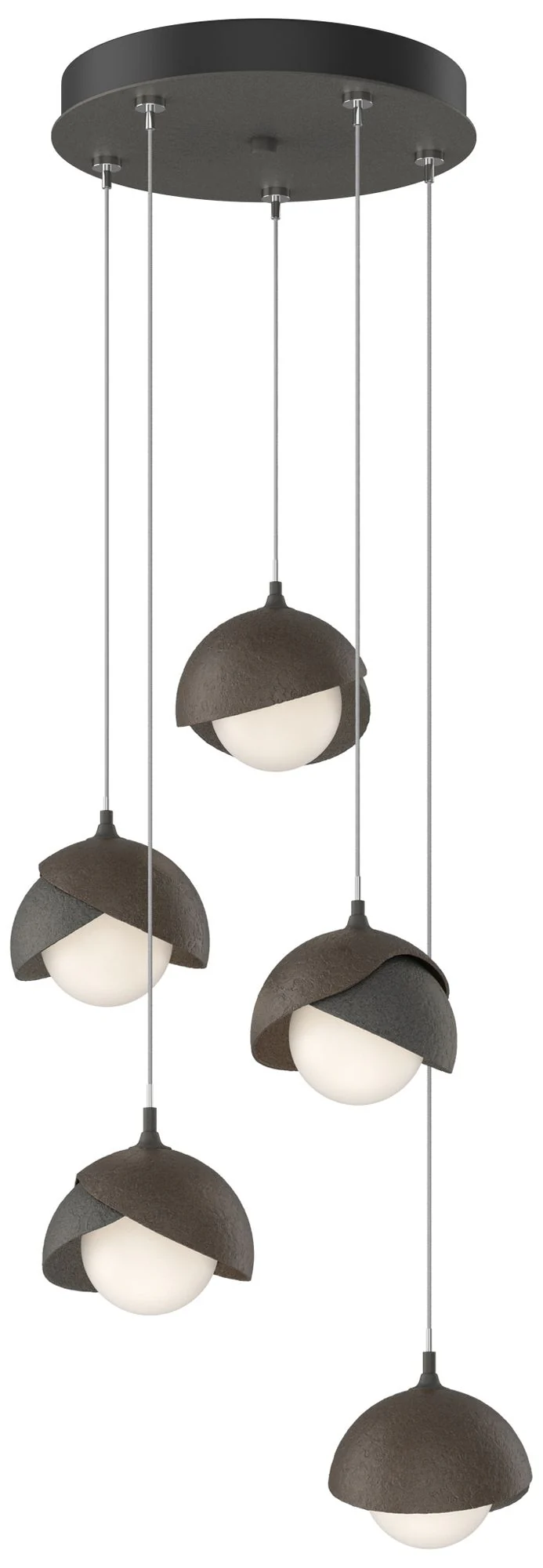 Brooklyn 16"W 5-Light Bronze Accented Iron Standard Double Shade Penda - Image 1