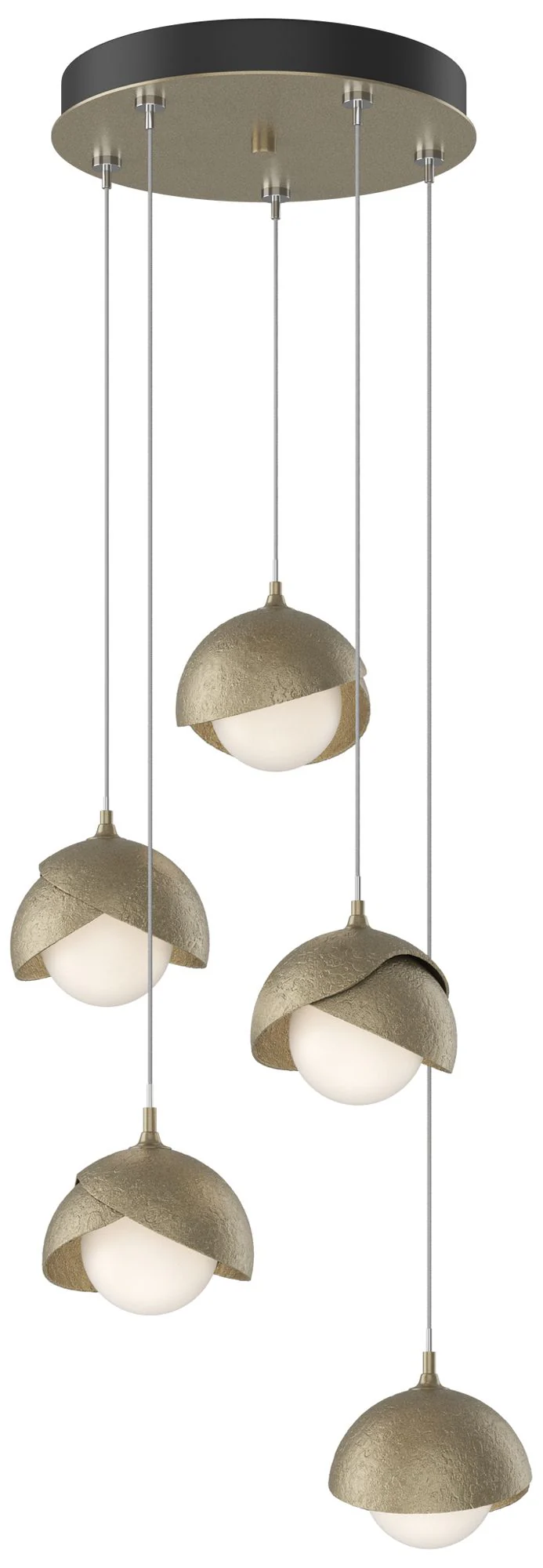 Brooklyn 16"W 5-Light Gold Standard Double Shade Pendant - Image 1