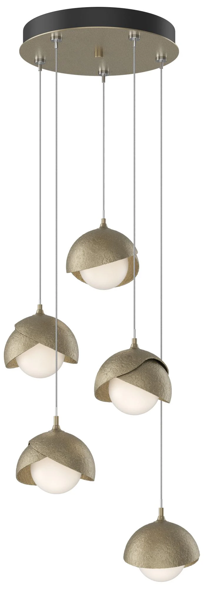 Brooklyn 16"W 5-Light Soft Gold Long Double Shade Pendant - Image 1