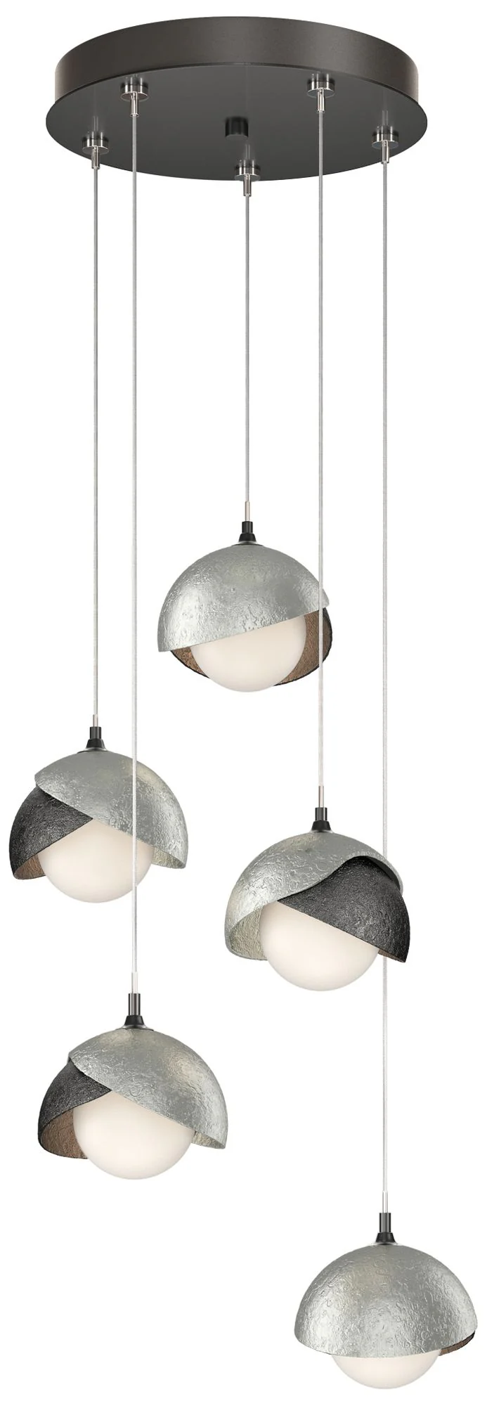 Brooklyn 16"W 5-Light Sterling Accented Ink Standard Double Shade Pend - Image 1