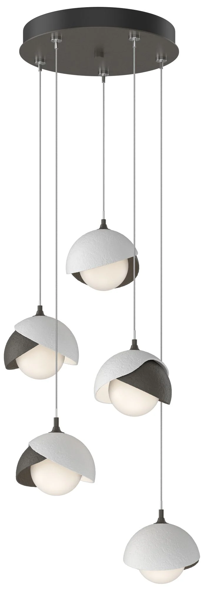 Brooklyn 16"W 5-Light White Accented Smoke Standard Double Shade Penda - Image 1