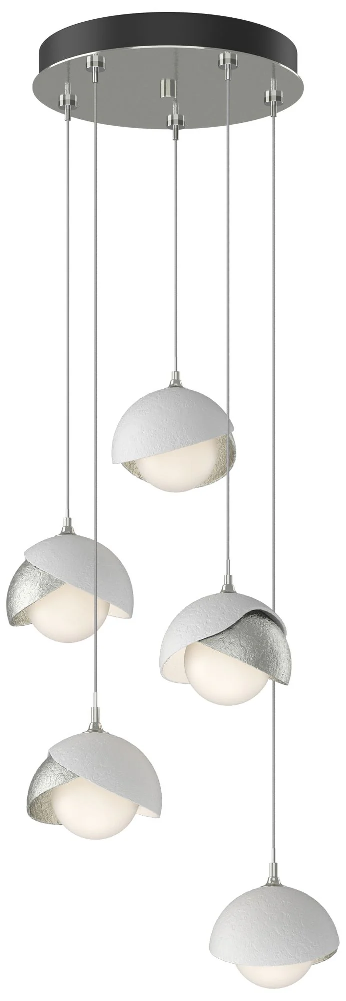 Brooklyn 16"W 5-Light White Accented Sterling Standard Double Shade Pe - Image 1