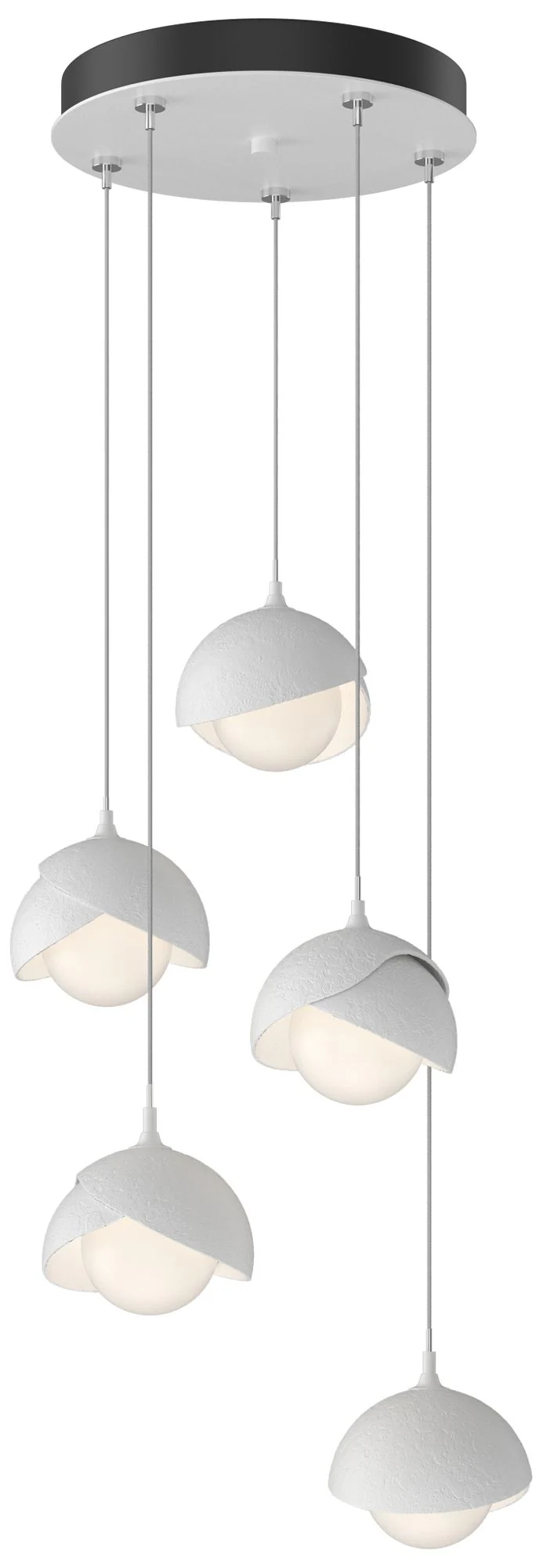 Brooklyn 16"W 5-Light White Standard Double Shade Pendant - Image 1