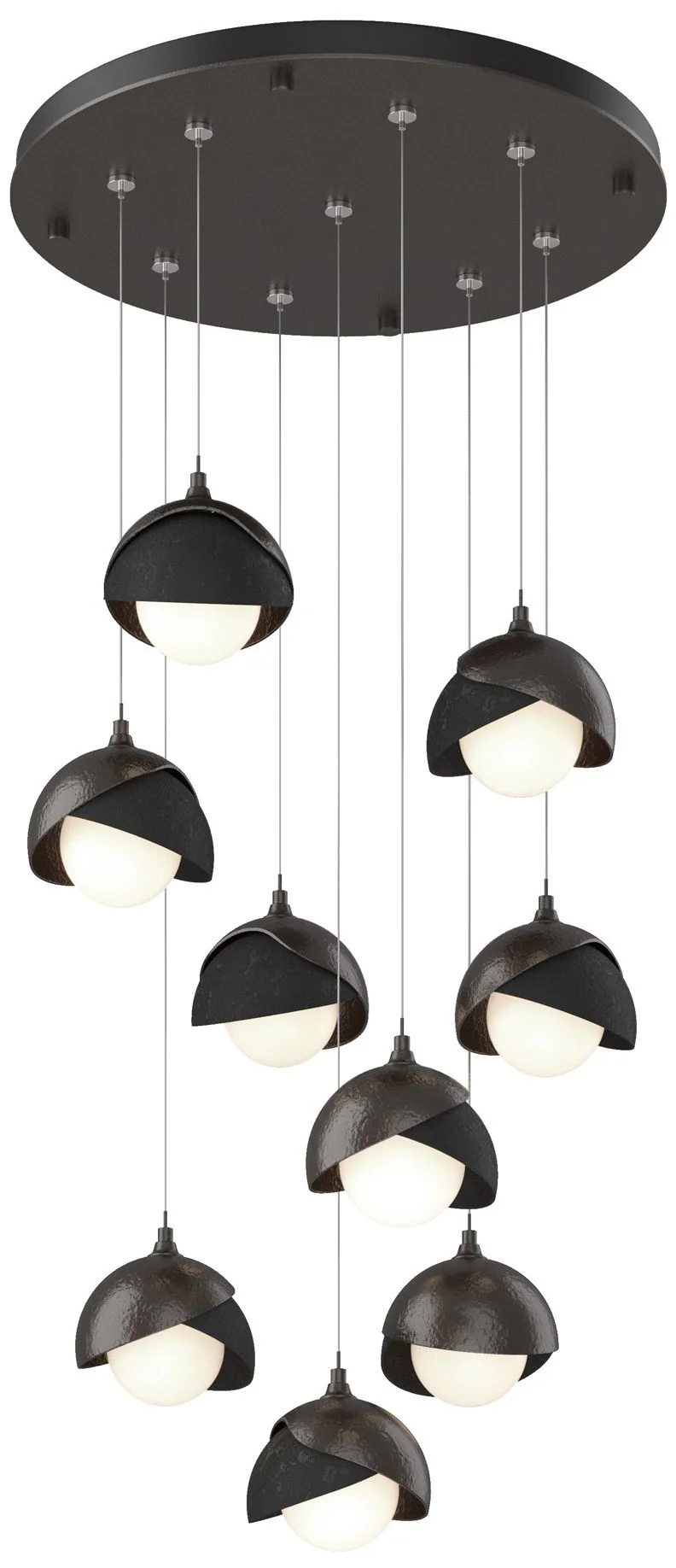 Brooklyn 20.5" 9-Light Oil Rubbed Bronze & Black Round Long 2-Shad - Image 1