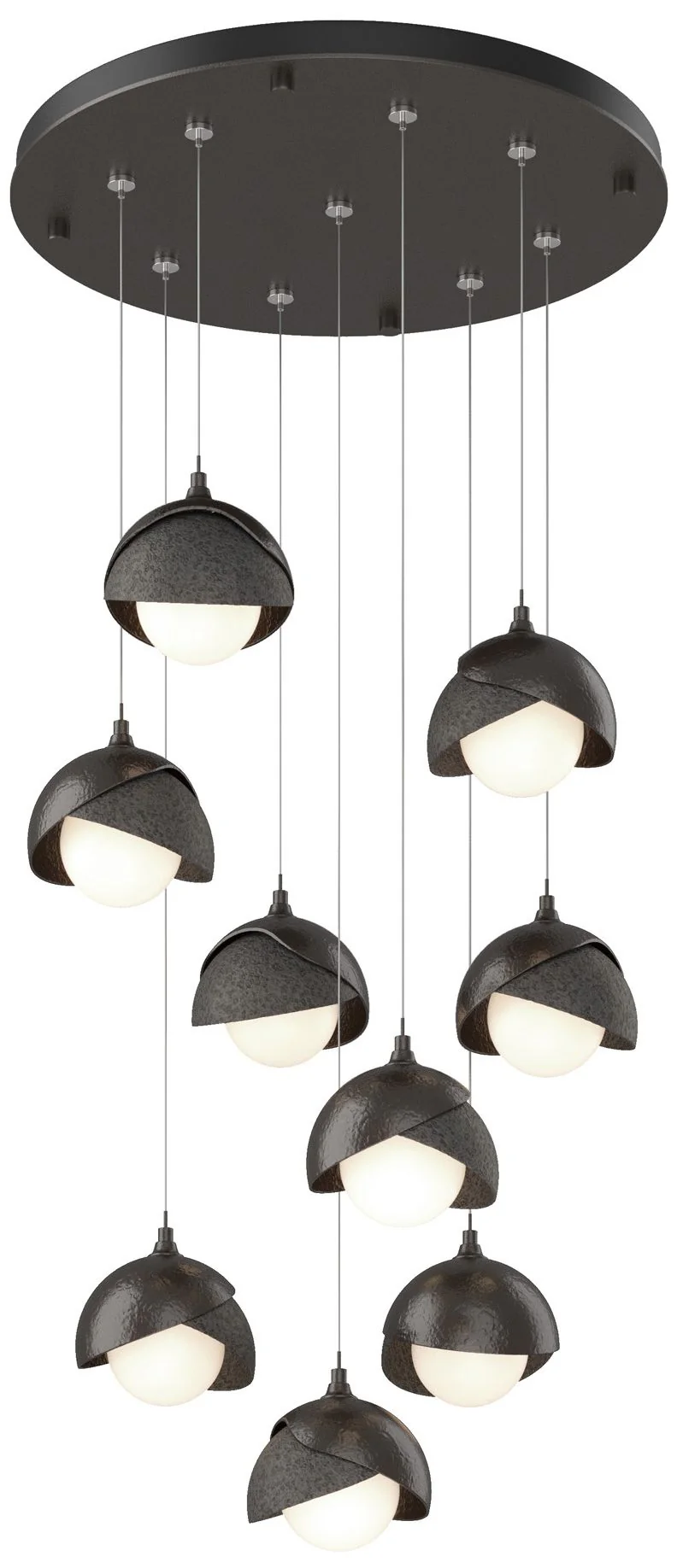 Brooklyn 20.5" 9-Light Oil Rubbed Bronze & Iron Round Long 2-Shade - Image 1