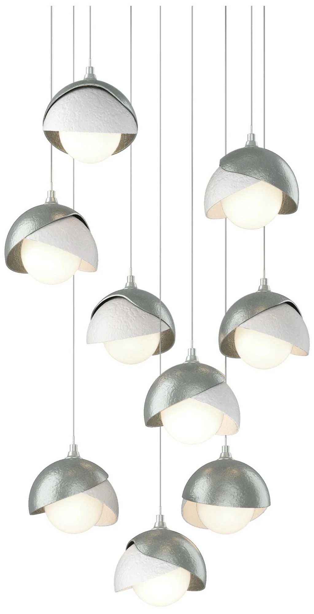 Brooklyn 20.5"W 9-Light White Accented Double Round Long Pendant - Image 1