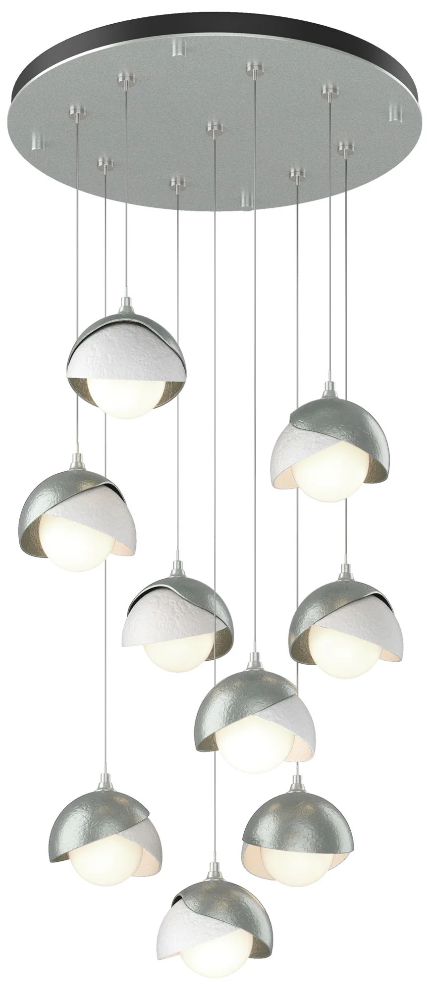 Brooklyn 20.5"W 9-Light White Accented Double Round Standard Pendant - Image 1