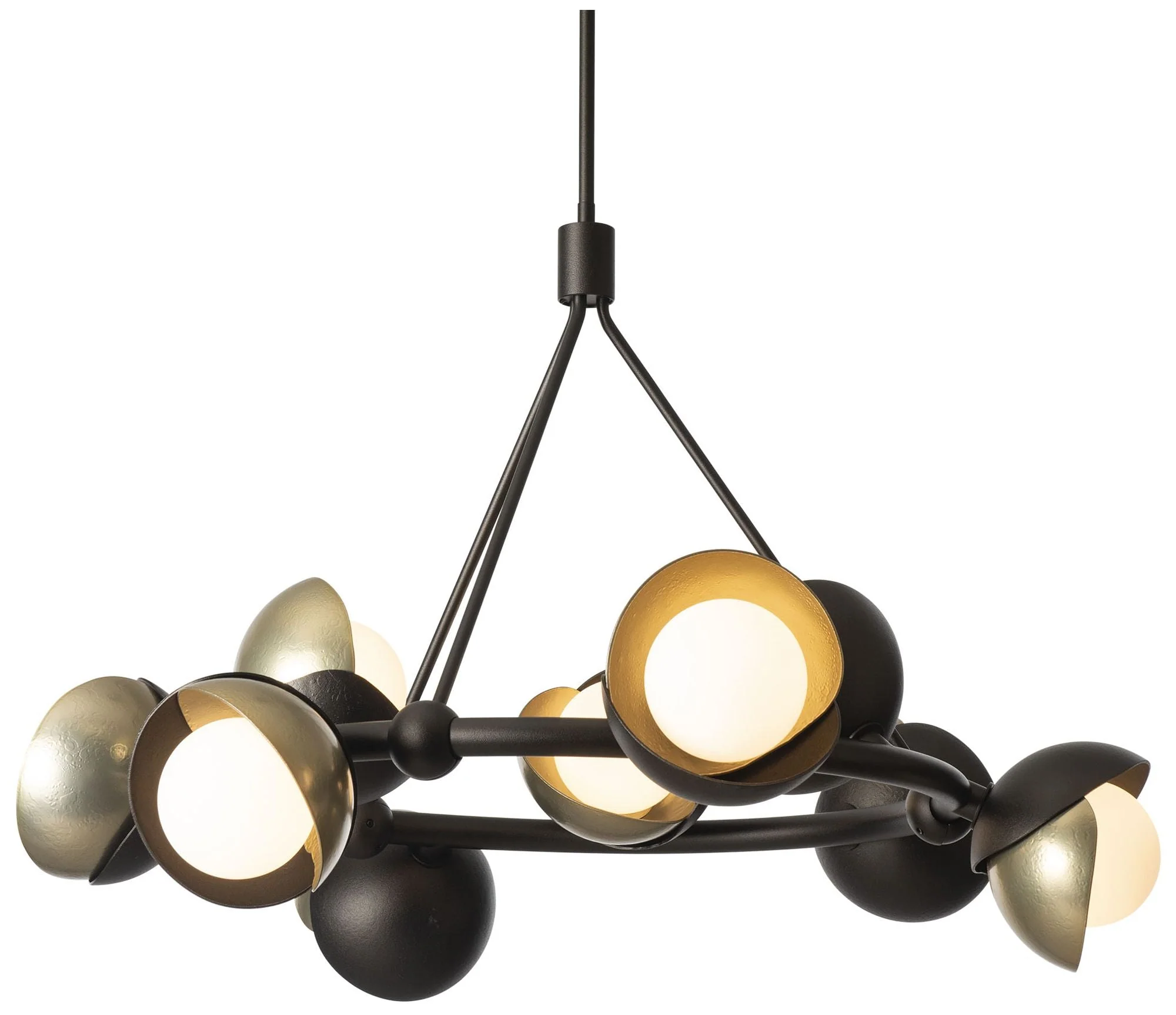 Brooklyn 32" Wide Double Shade 9-Light Oil Rubbed Bronze Ring Pendant - Image 1