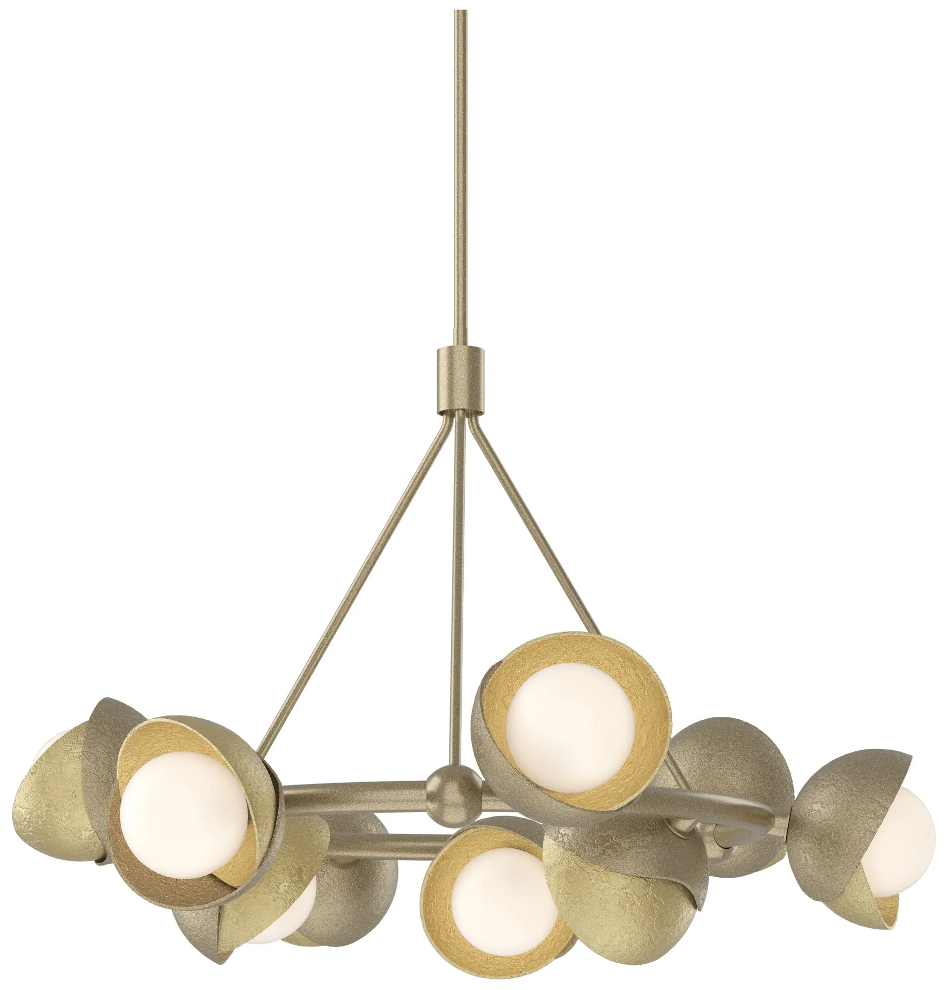 Brooklyn 32"W 9-Light Brass Accented Soft Gold Double Shade Ring Penda - Image 1