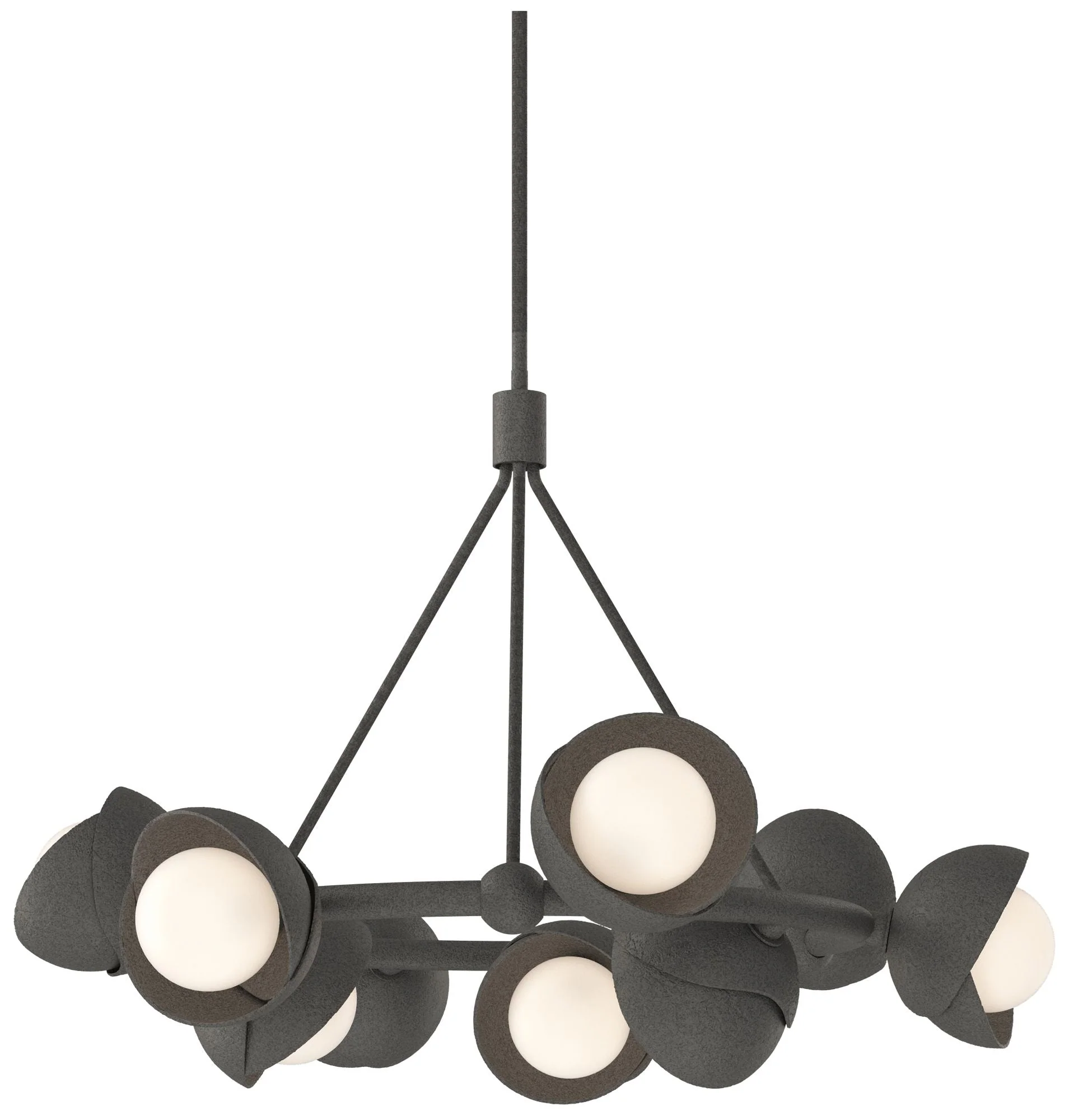 Brooklyn 32"W 9-Light Iron Accented Natural Iron Double Shade Ring Pen - Image 1