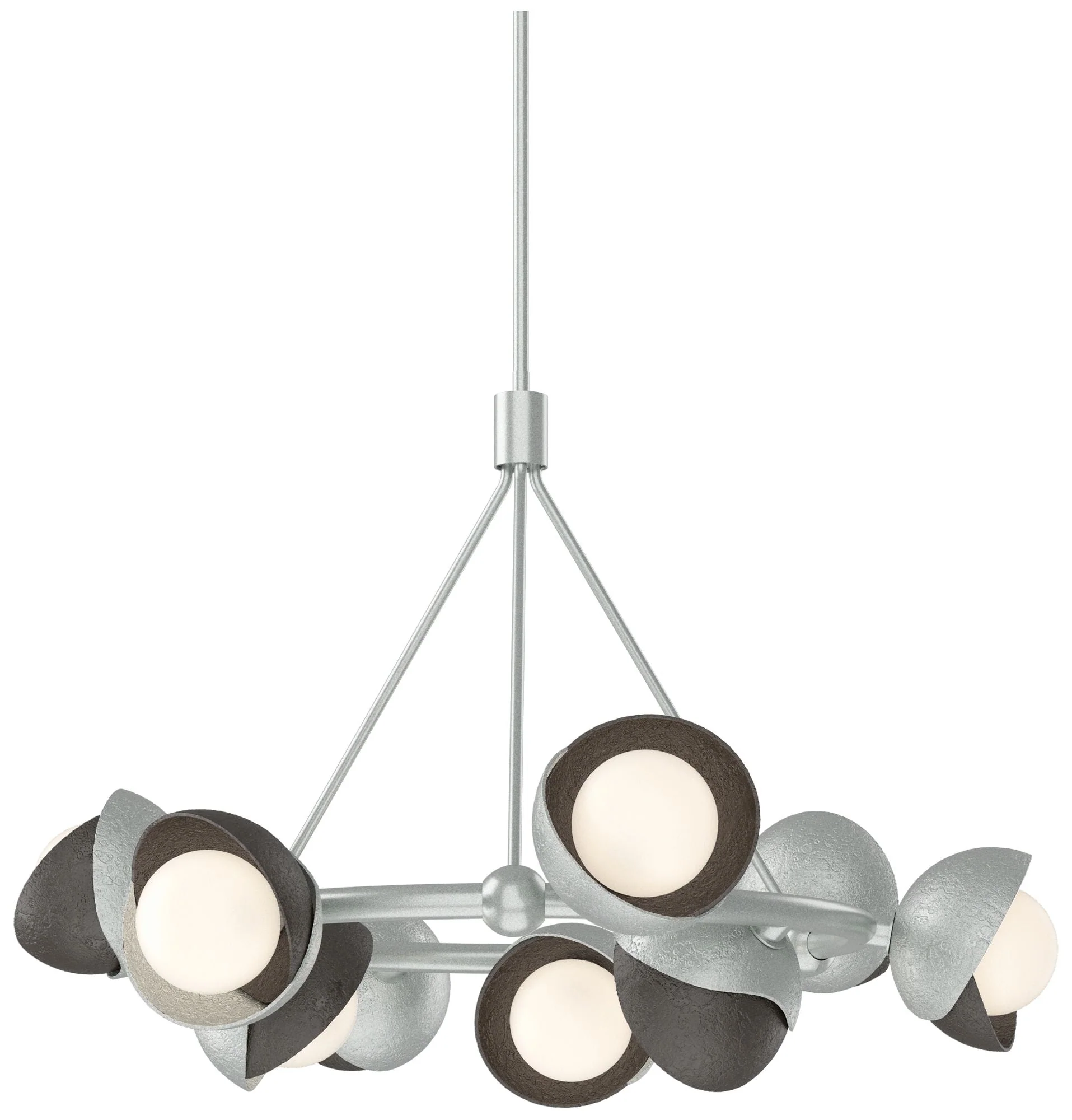 Brooklyn 32"W 9-Light Oil Bronze Accent Platinum Double Shade Ring Pen - Image 1