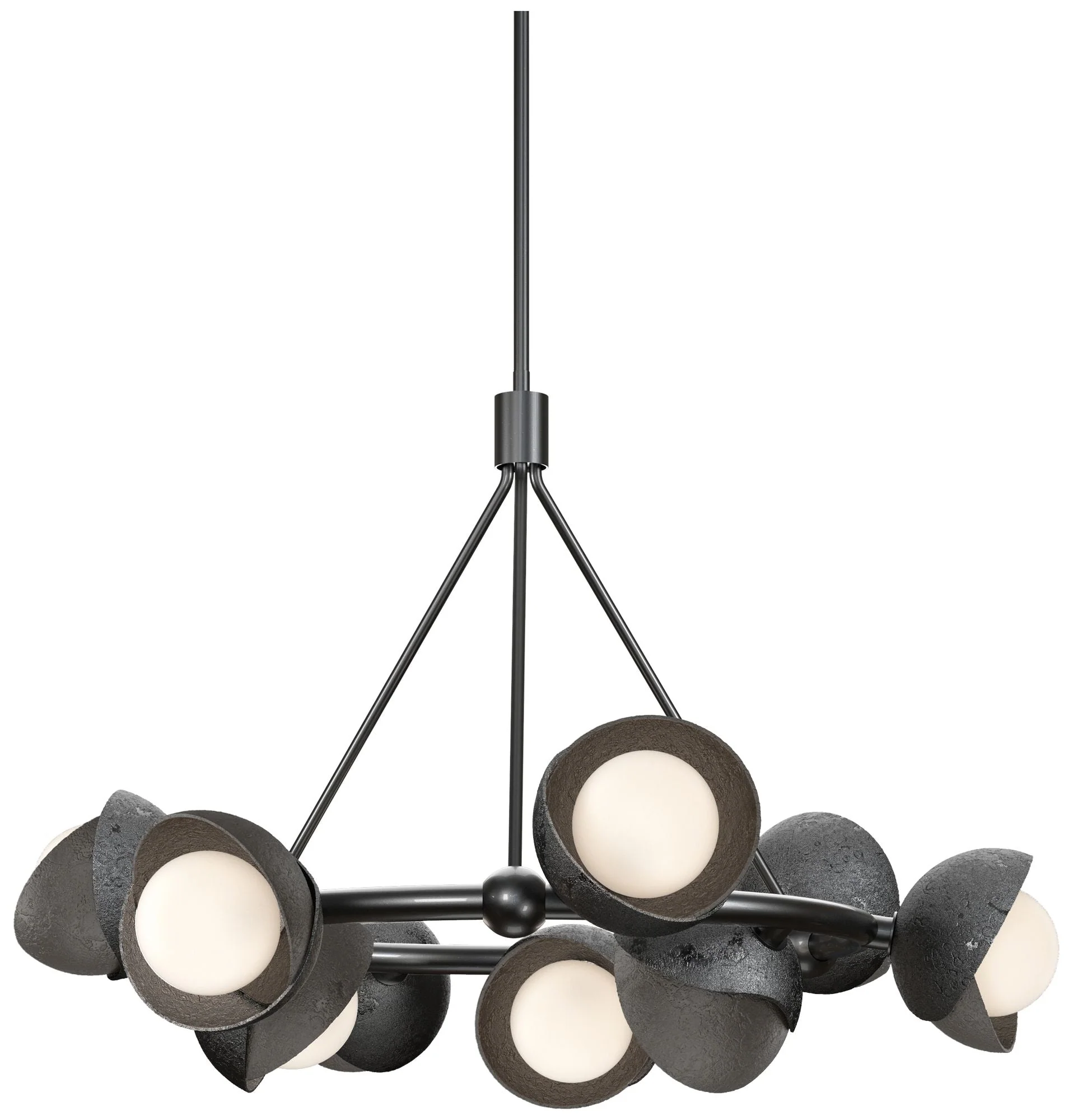 Brooklyn 32"W 9-Light Oiled Bronze Accented Ink Double Shade Ring Pend - Image 1