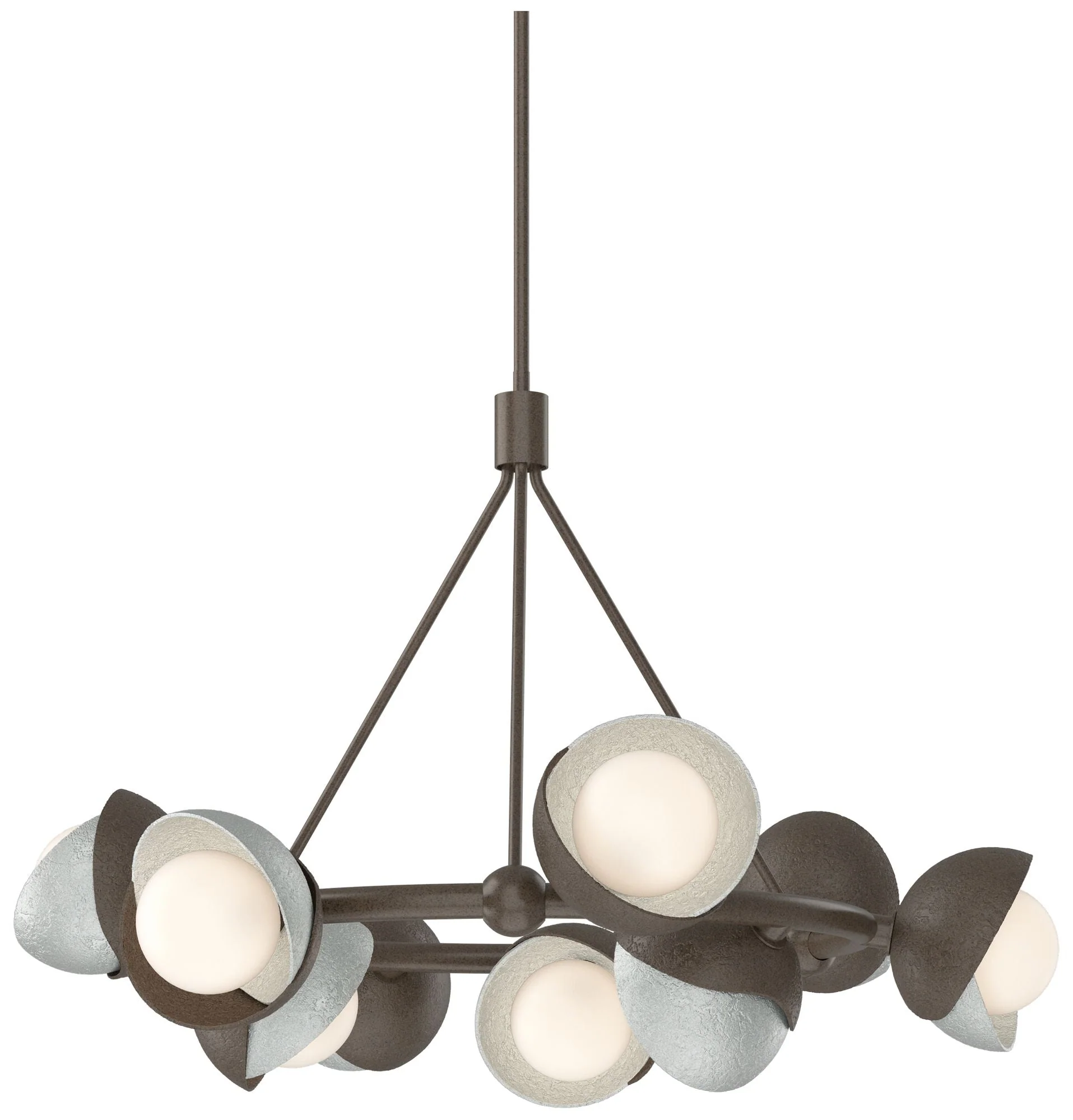 Brooklyn 32"W 9-Light Platinum Accented Bronze Double Shade Ring Penda - Image 1