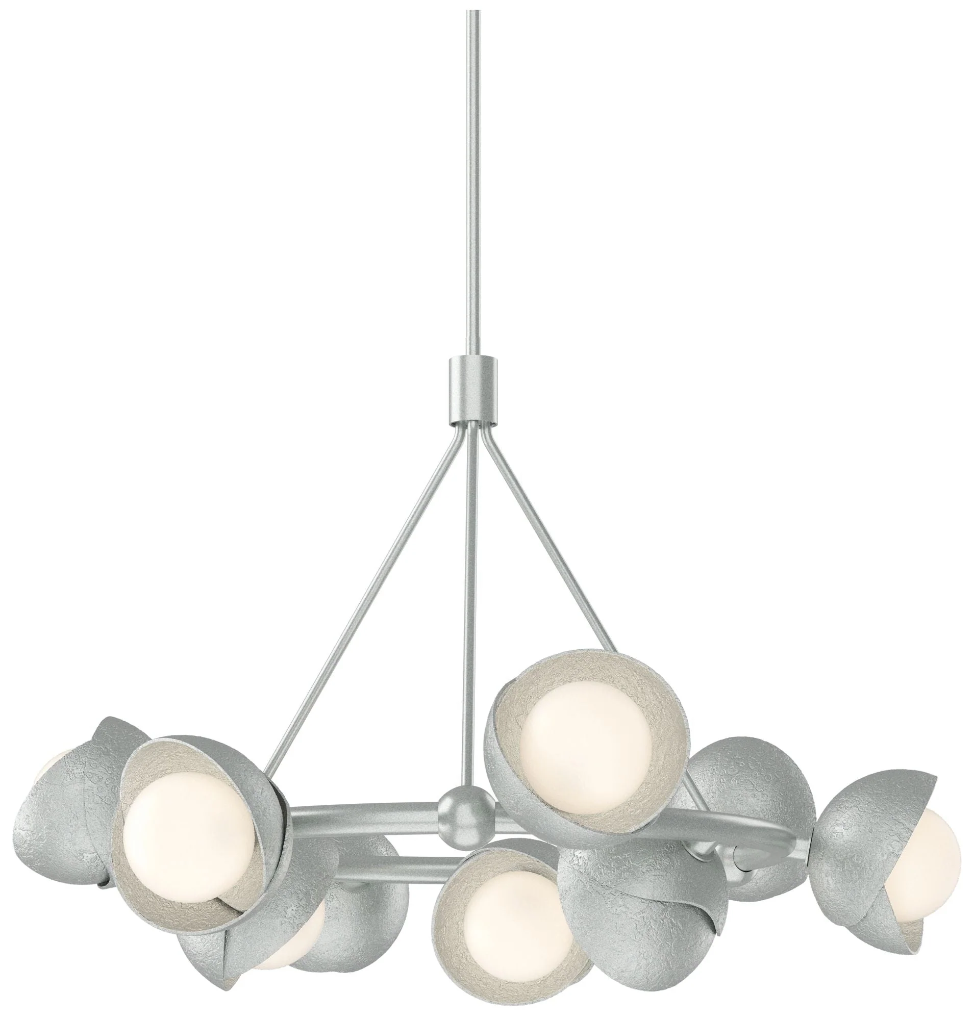 Brooklyn 32"W 9-Light Platinum Accented Platinum Double Shade Ring Pen - Image 1