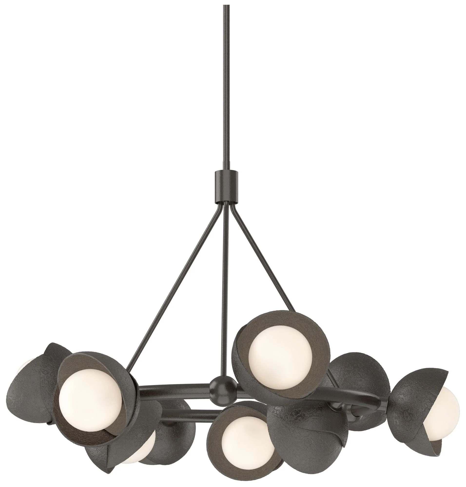 Brooklyn 32"W 9-Light Smoke Accented Oiled Bronze Double Shade Ring Pe - Image 1