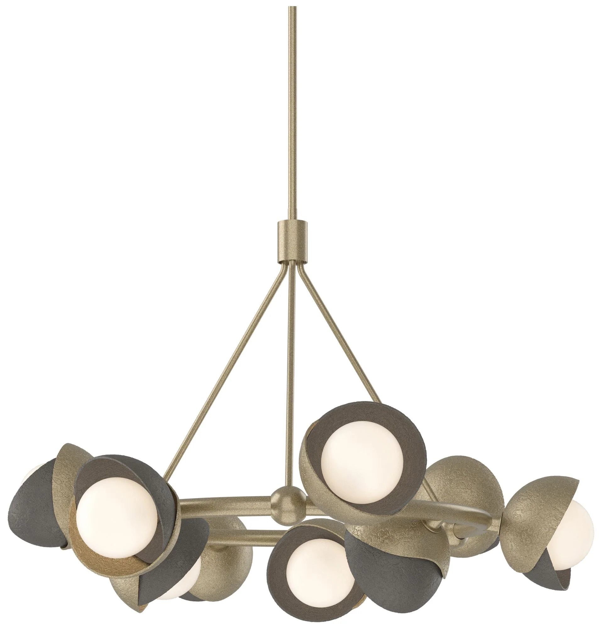 Brooklyn 32"W 9-Light Smoke Accented Soft Gold Double Shade Ring Penda - Image 1