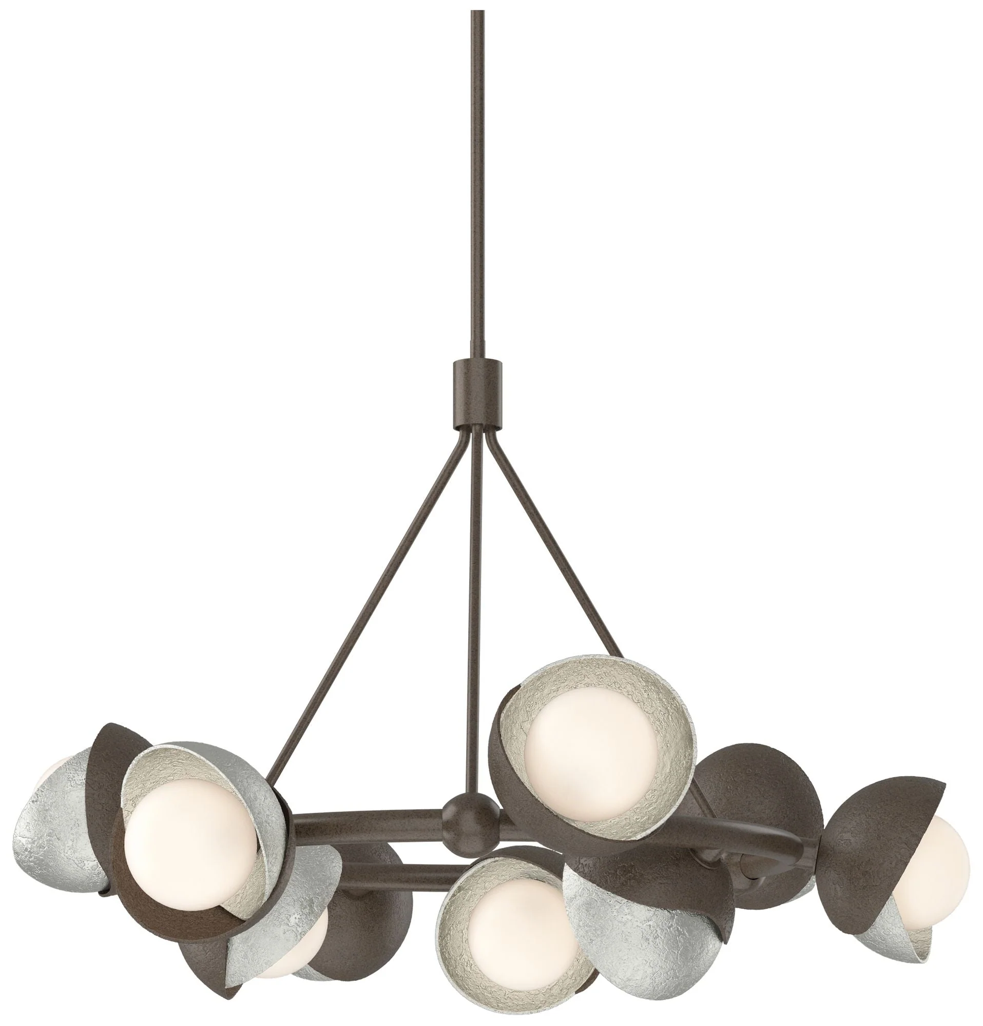 Brooklyn 32"W 9-Light Sterling Accented Bronze Double Shade Ring Penda - Image 1