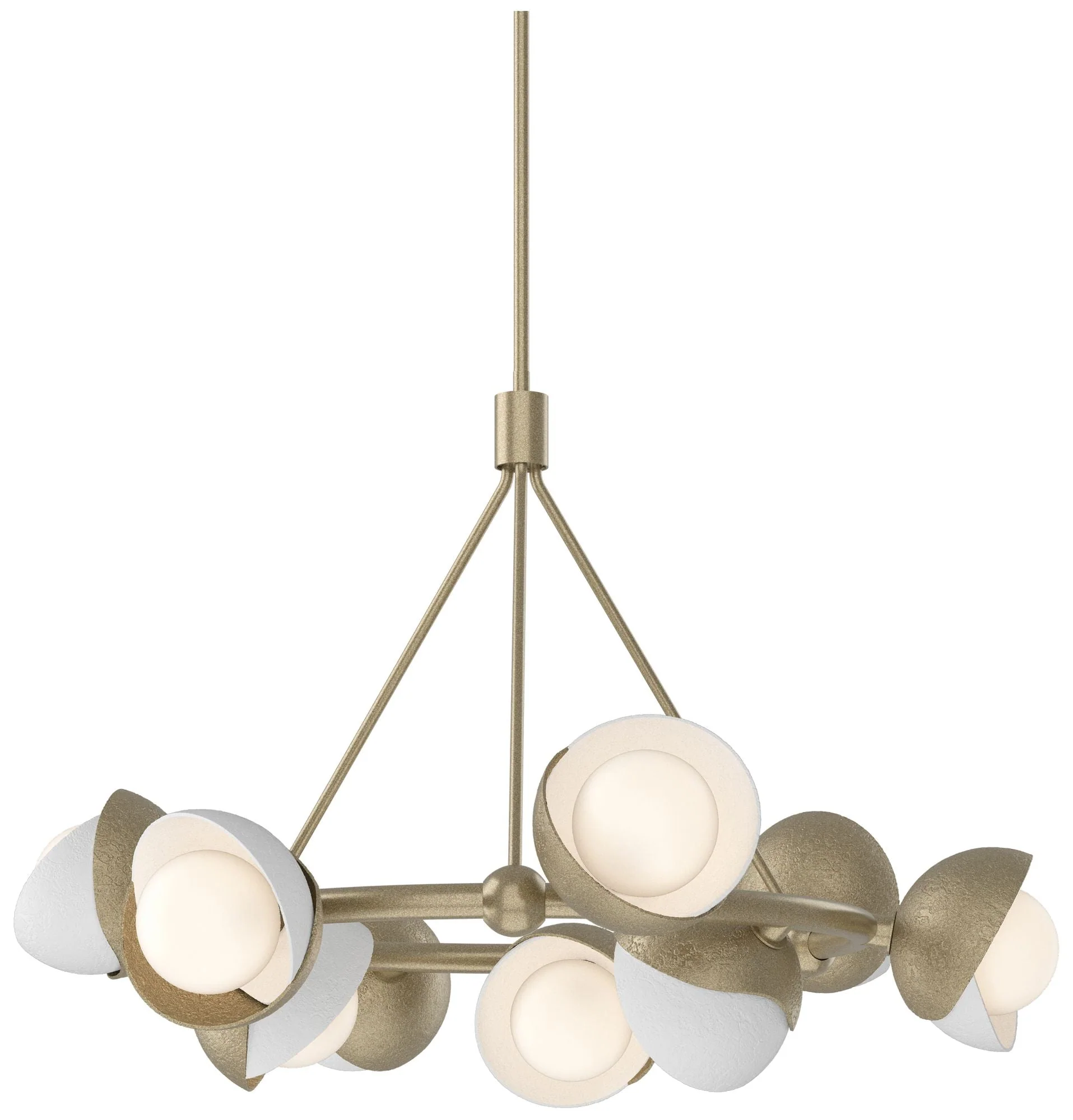 Brooklyn 32"W 9-Light White Accented Soft Gold Double Shade Ring Penda - Image 1