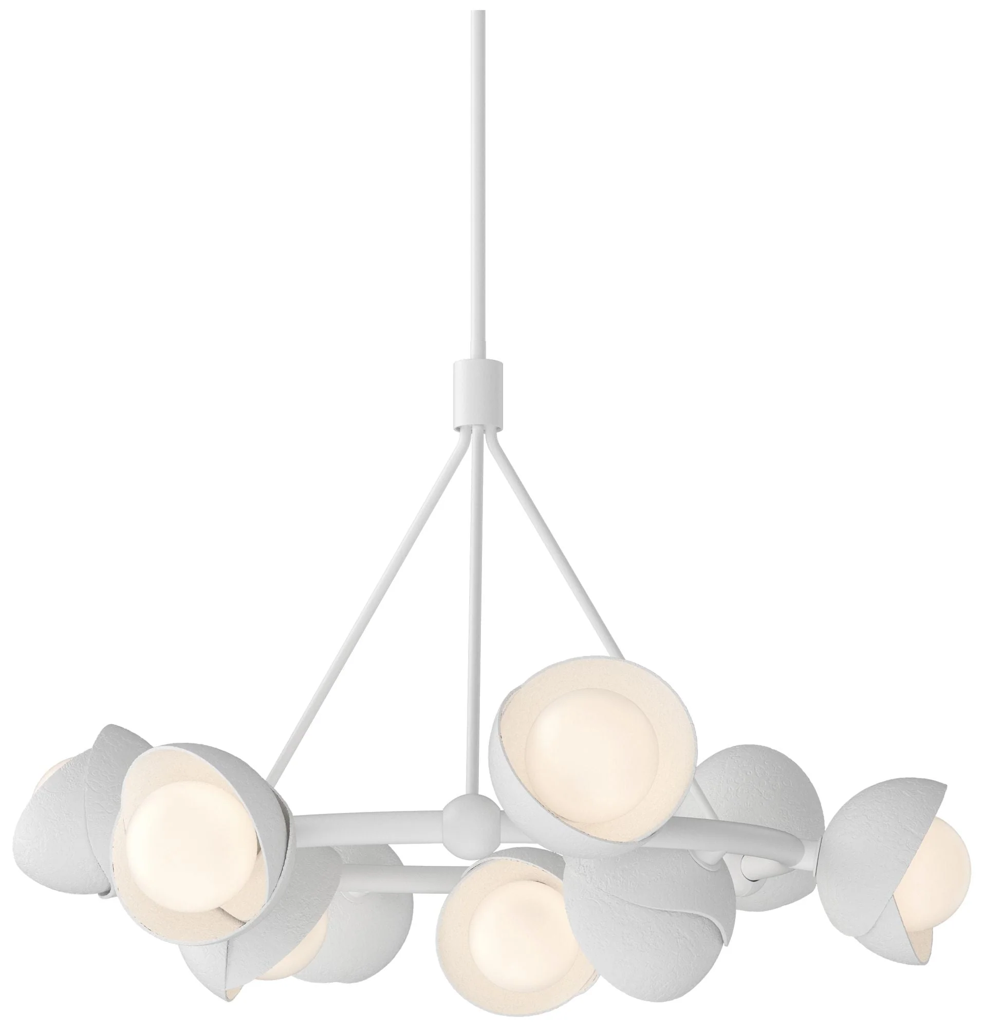 Brooklyn 32"W 9-Light White Double Shade Ring Pendant - Image 1
