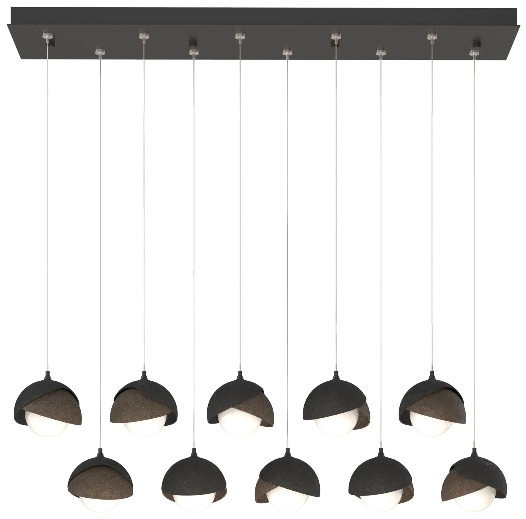 Brooklyn 44.5" Black & Bronze Rectangular Long 2-Shade Pendant - Image 1