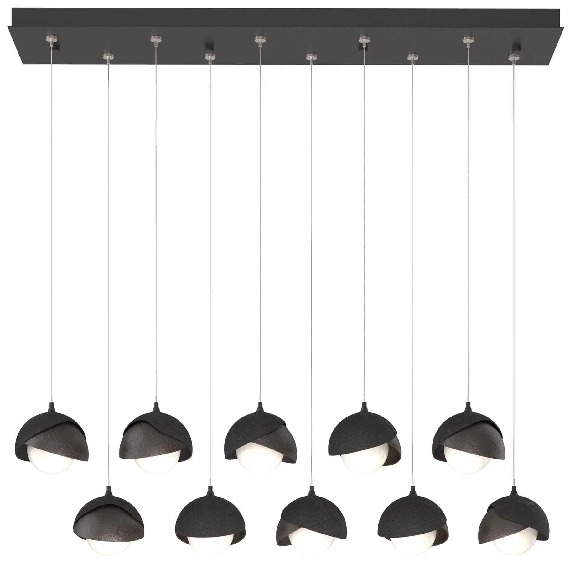 Brooklyn 44.5" Black & Oil Rubbed Bronze Rectangular Long 2-Shade - Image 1