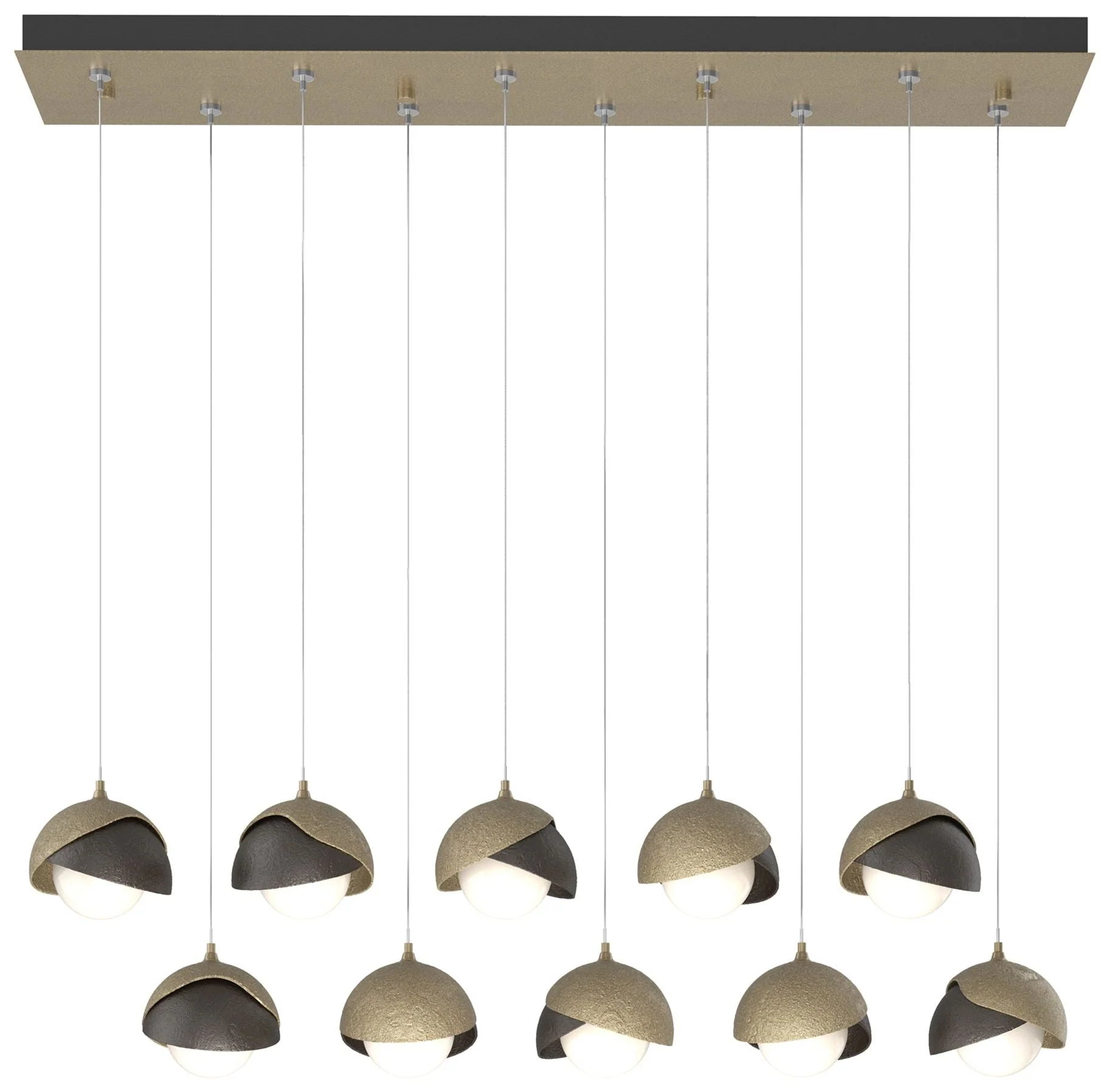 Brooklyn 44.5" Gold & Oil Rubbed Bronze Rectangular Long 2-Shade P - Image 1
