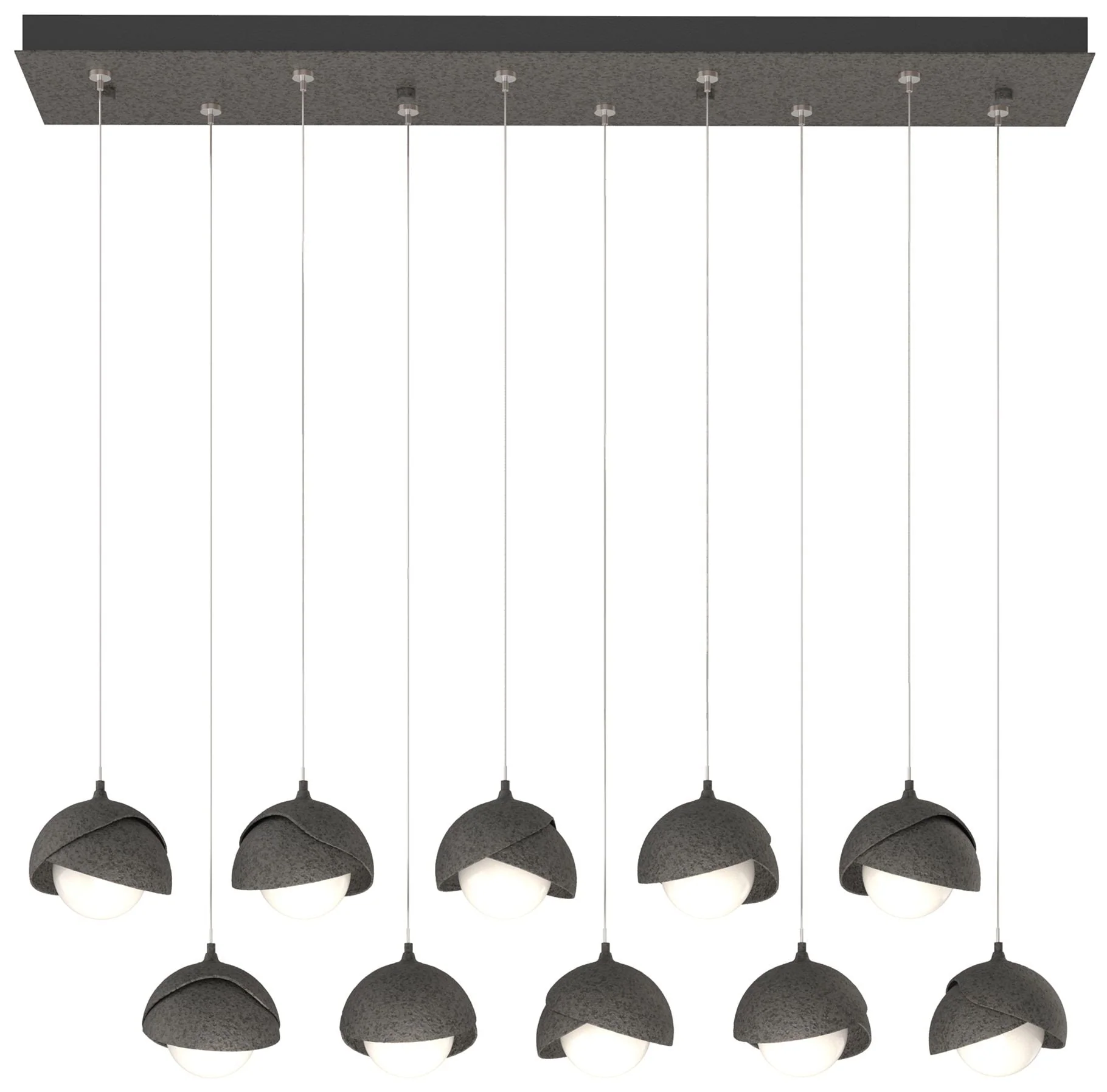 Brooklyn 44.5" Iron & Iron Rectangular Long 2-Shade Pendant - Image 1