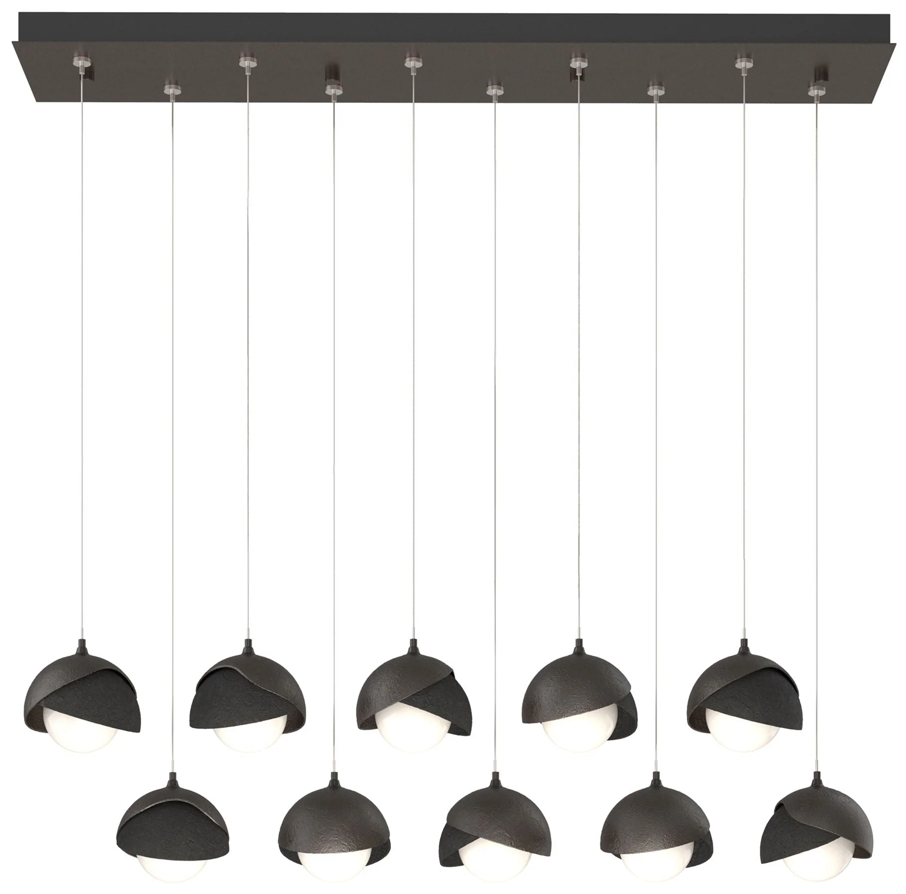 Brooklyn 44.5" Oil Rubbed Bronze & Black Rectangular Long 2-Shade - Image 1
