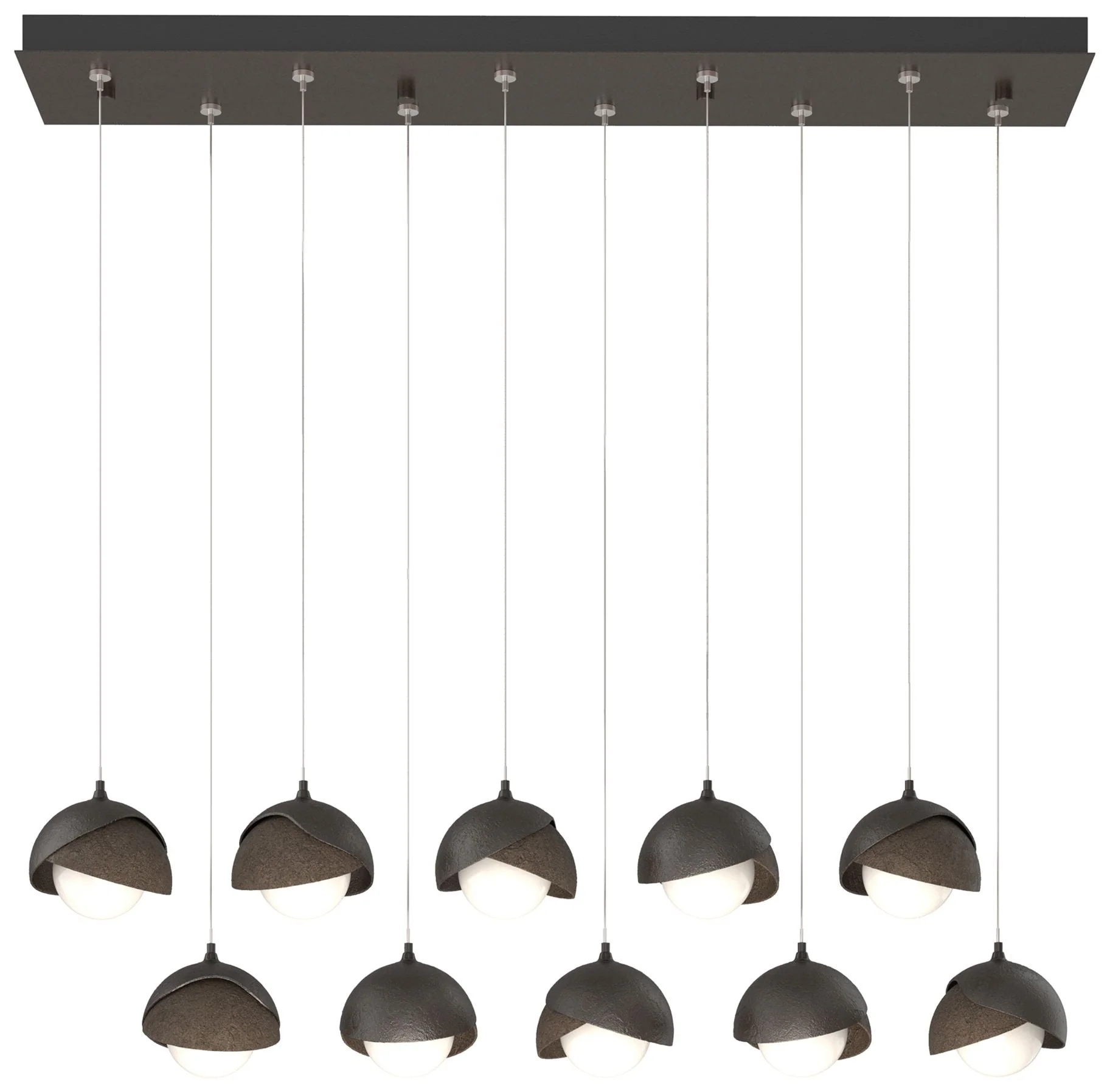 Brooklyn 44.5" Oil Rubbed Bronze & Bronze Rectangular Long 2-Shade - Image 1